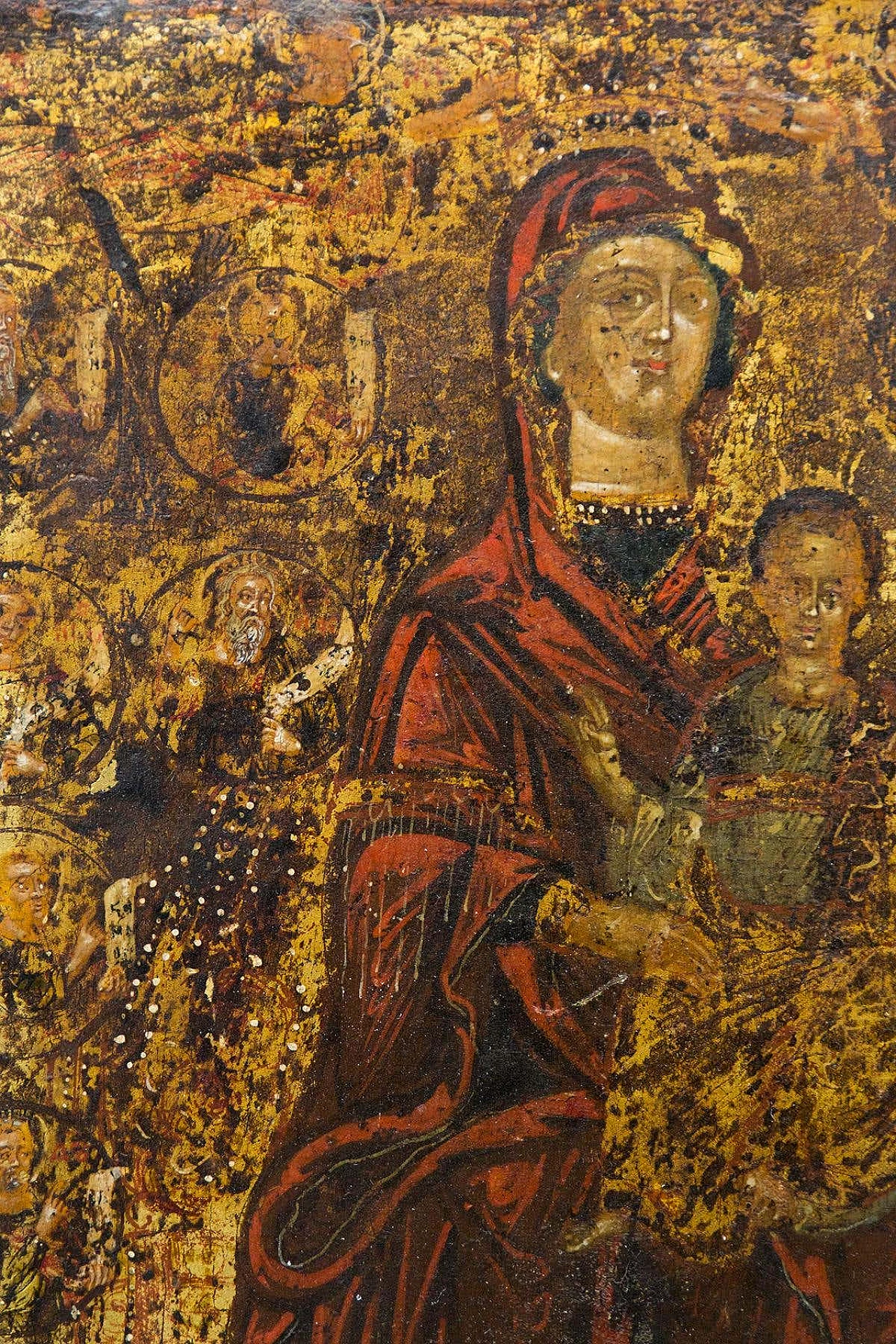 Icon depicting the Virgin Mary with Jesus and the twelve apostles 2