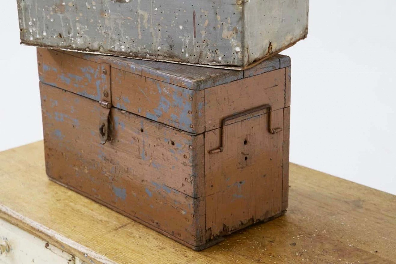 3 Wooden boxes in Rustic Chic style, 1920s 9