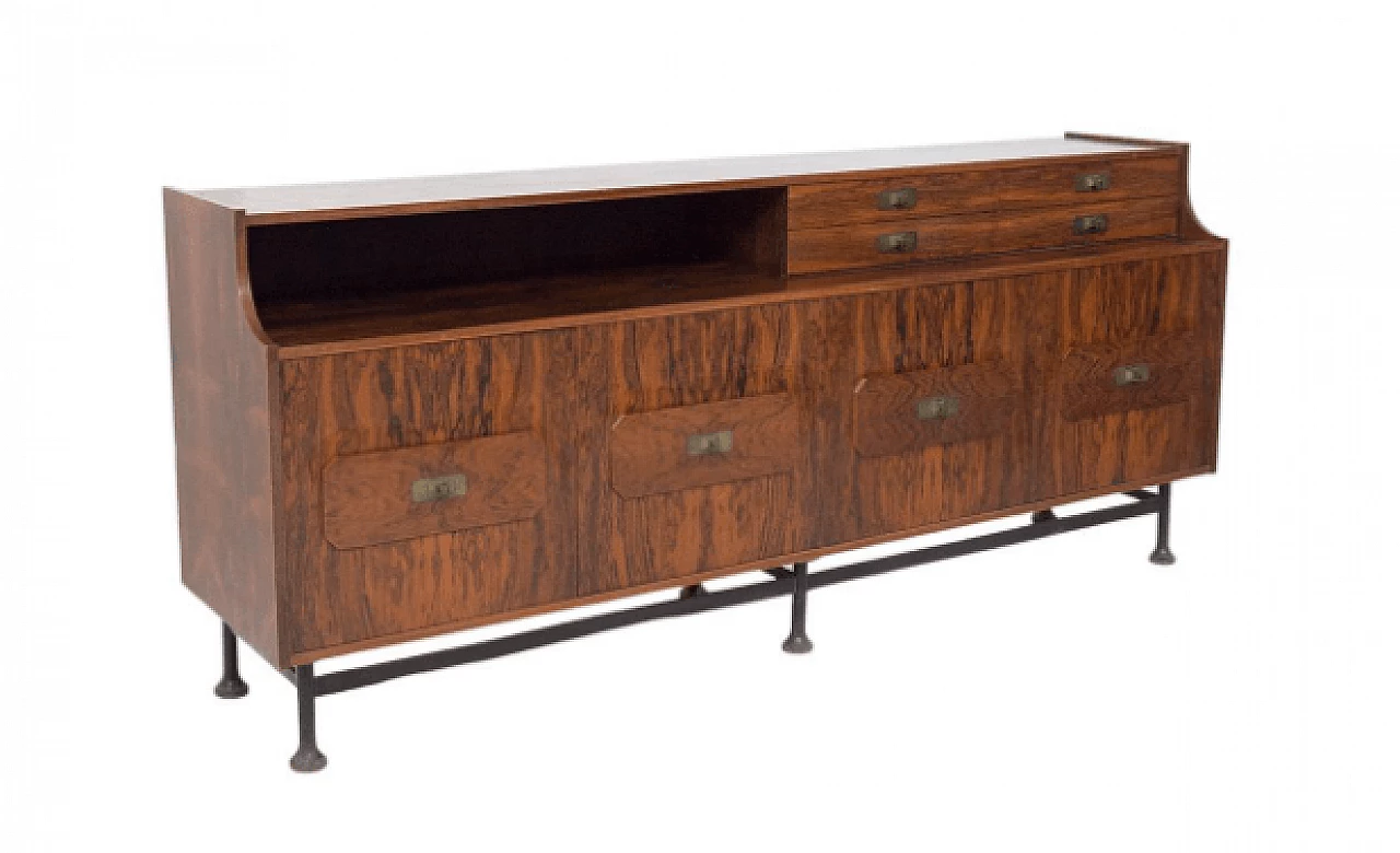 Brazilian wood and brass sideboard, 1950s 2