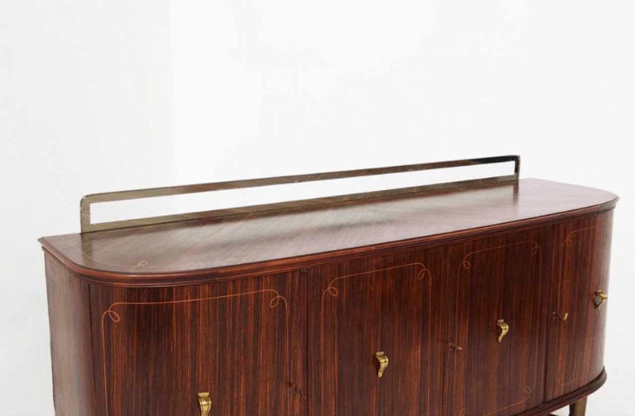 Wood, brass and glass sideboard attributed to Paolo Buffa, 1950s 6