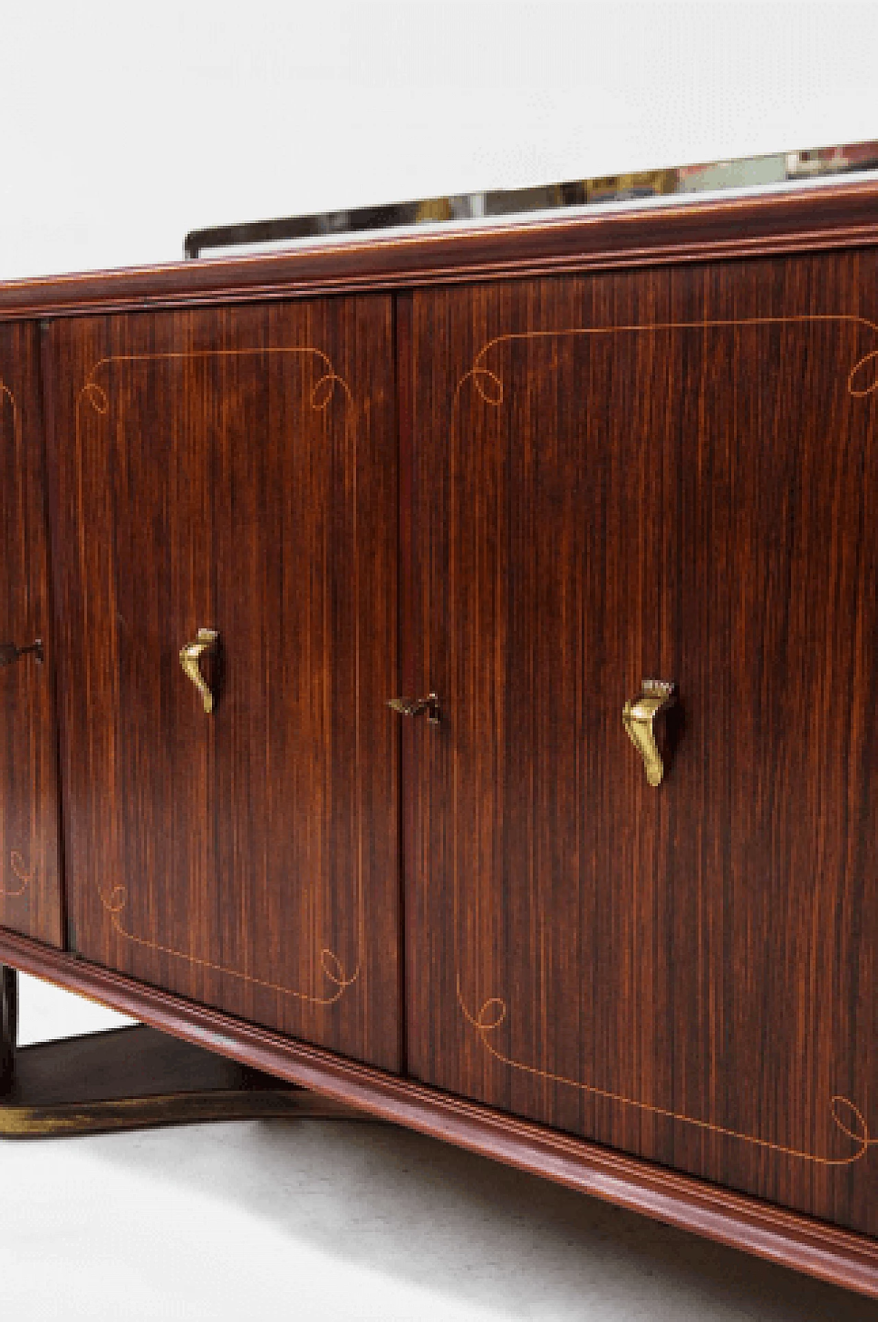 Wood, brass and glass sideboard attributed to Paolo Buffa, 1950s 12