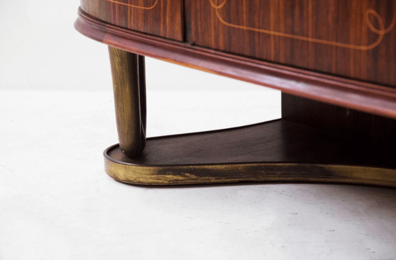 Wood, brass and glass sideboard attributed to Paolo Buffa, 1950s 15
