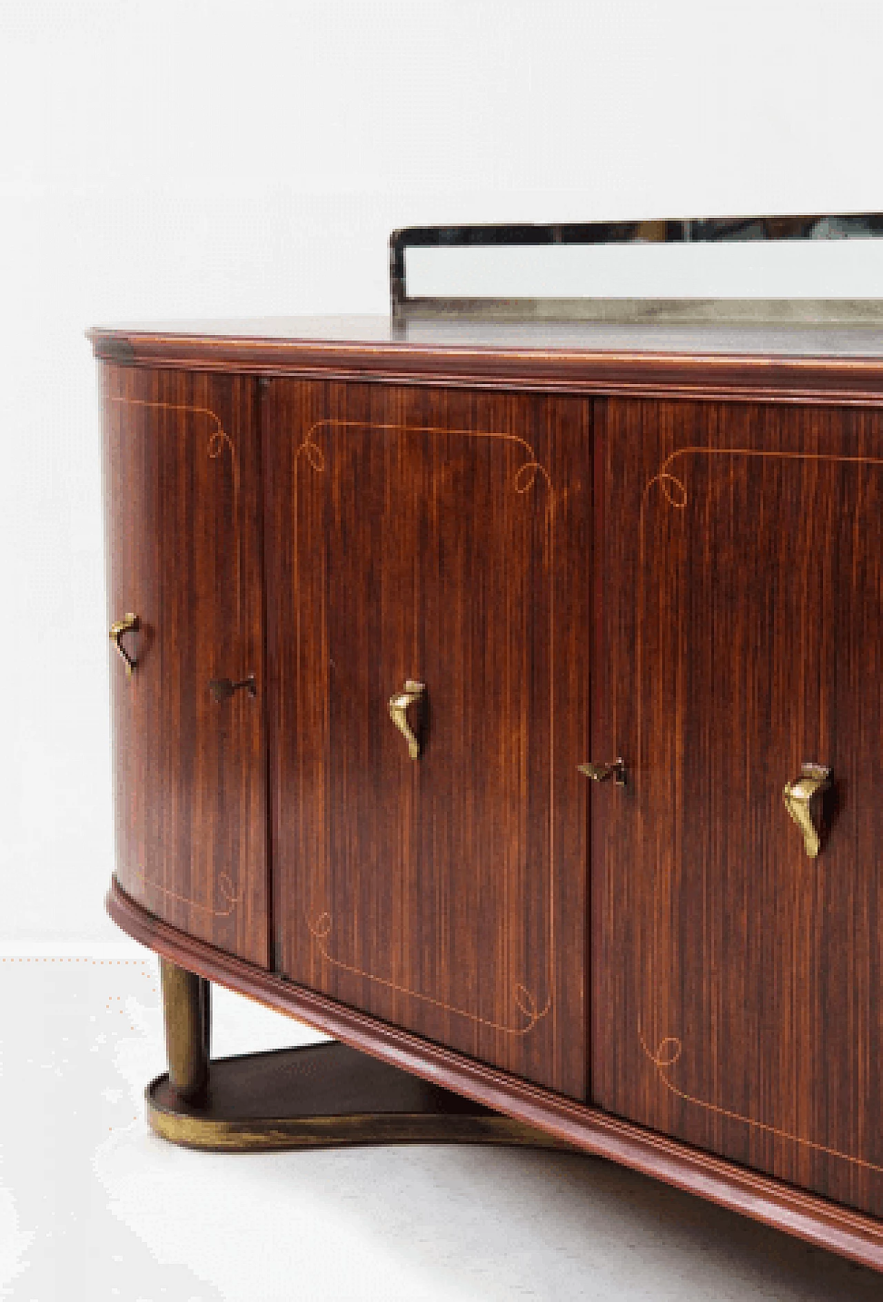 Wood, brass and glass sideboard attributed to Paolo Buffa, 1950s 17