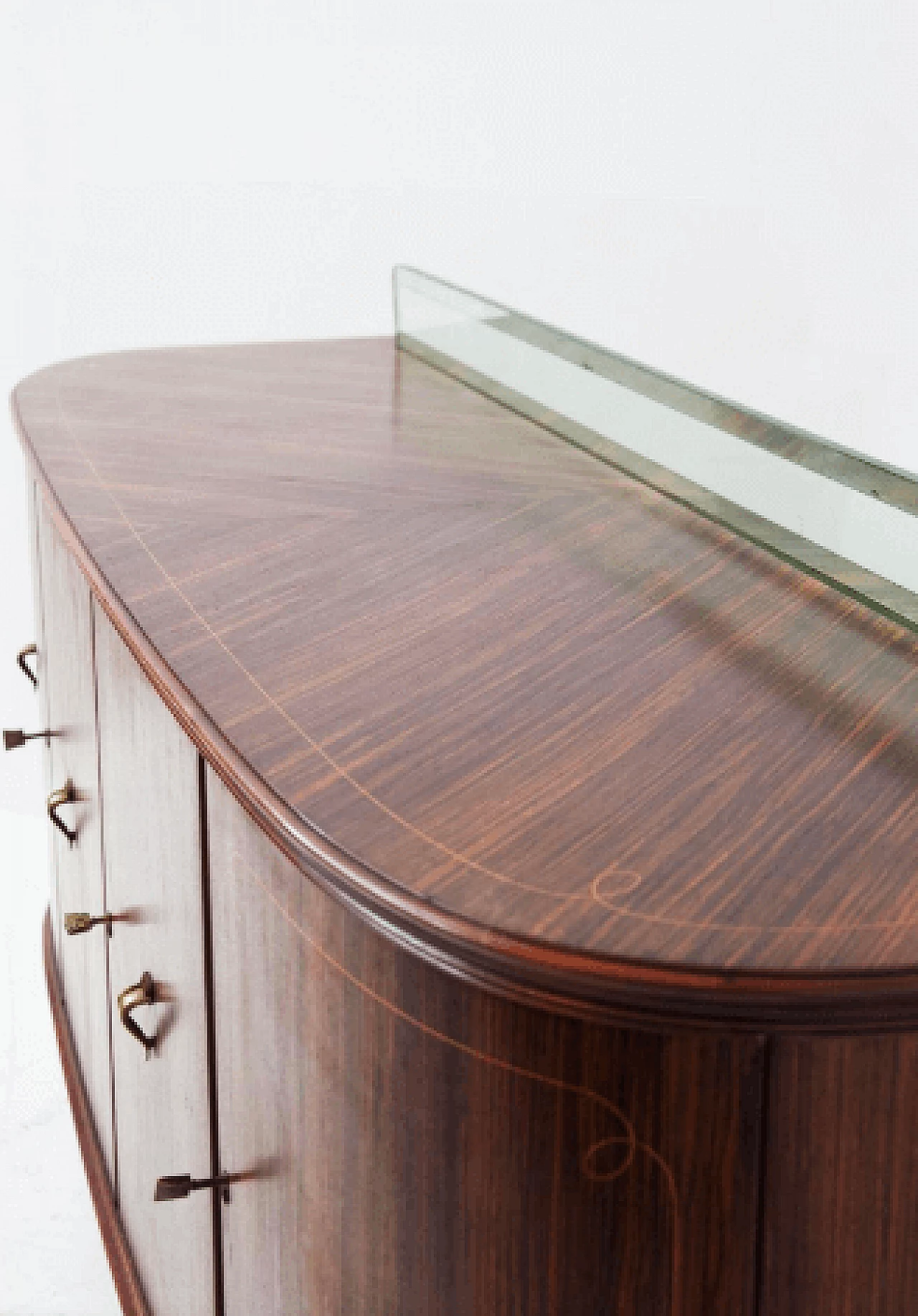 Wood, brass and glass sideboard attributed to Paolo Buffa, 1950s 19