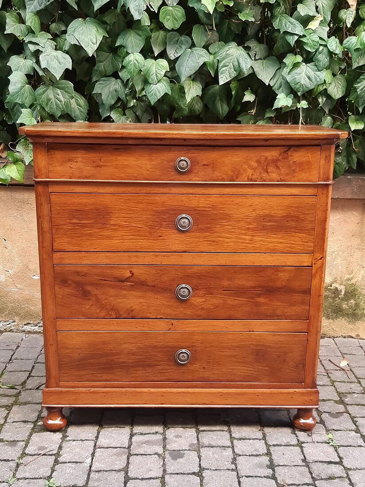 Solid walnut dresser with four drawers, 19th century 6