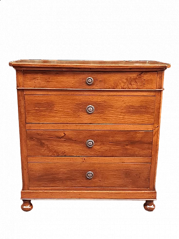 Solid walnut dresser with four drawers, 19th century