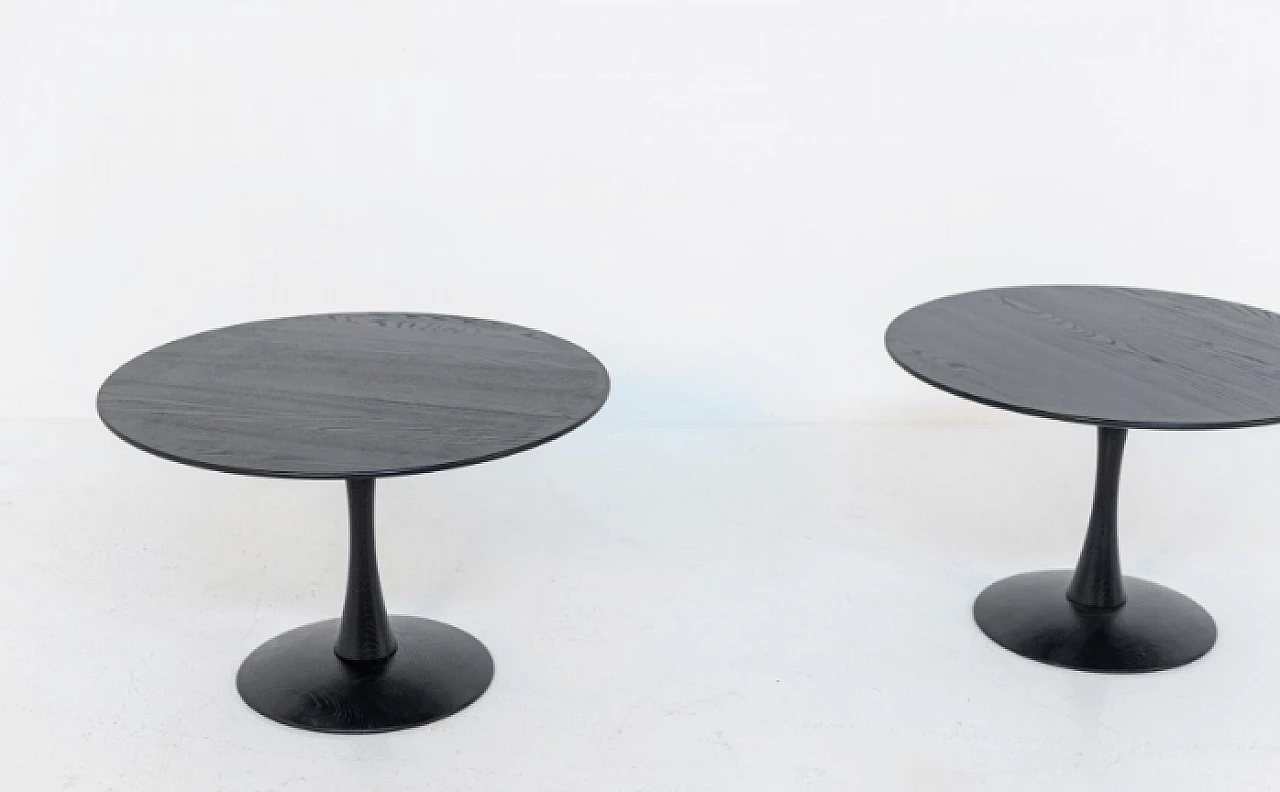 Tavolino rotondo in legno ebanizzato di Nanna Ditzel, anni '60 11