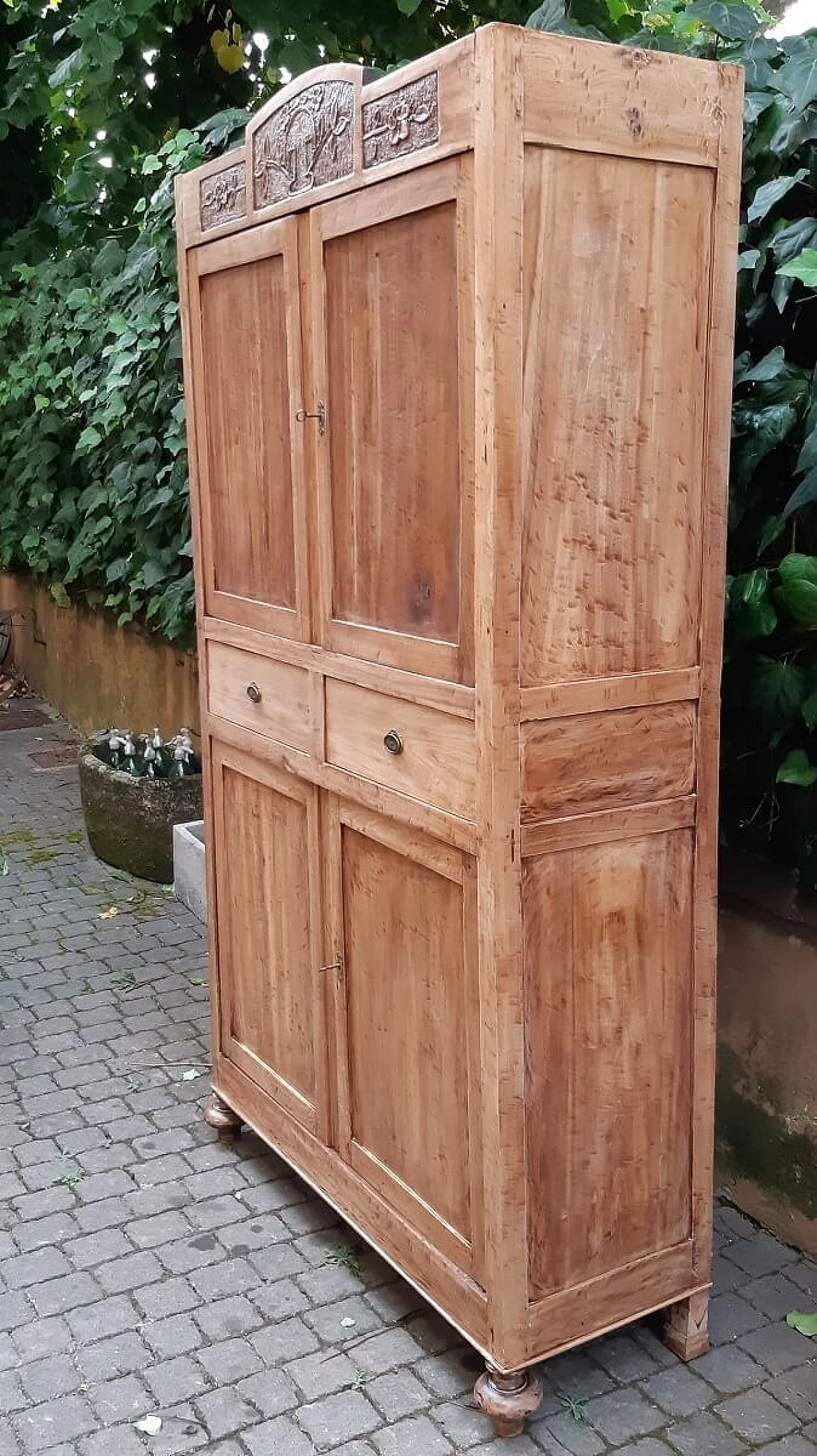 Credenza a quattro ante in olmo massello, fine '800 2