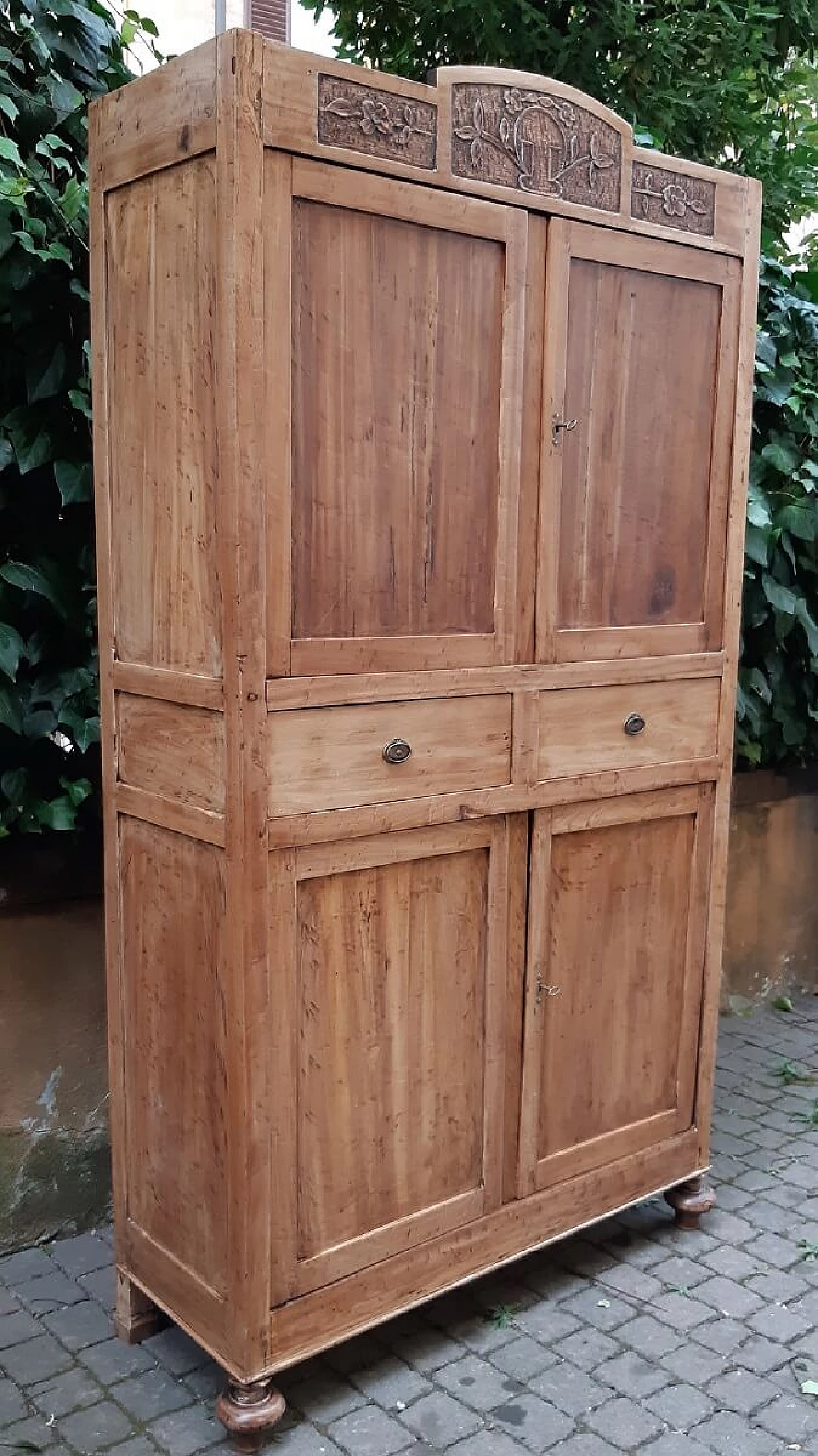 Credenza a quattro ante in olmo massello, fine '800 3