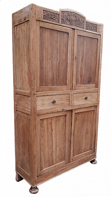 Credenza a quattro ante in olmo massello, fine '800