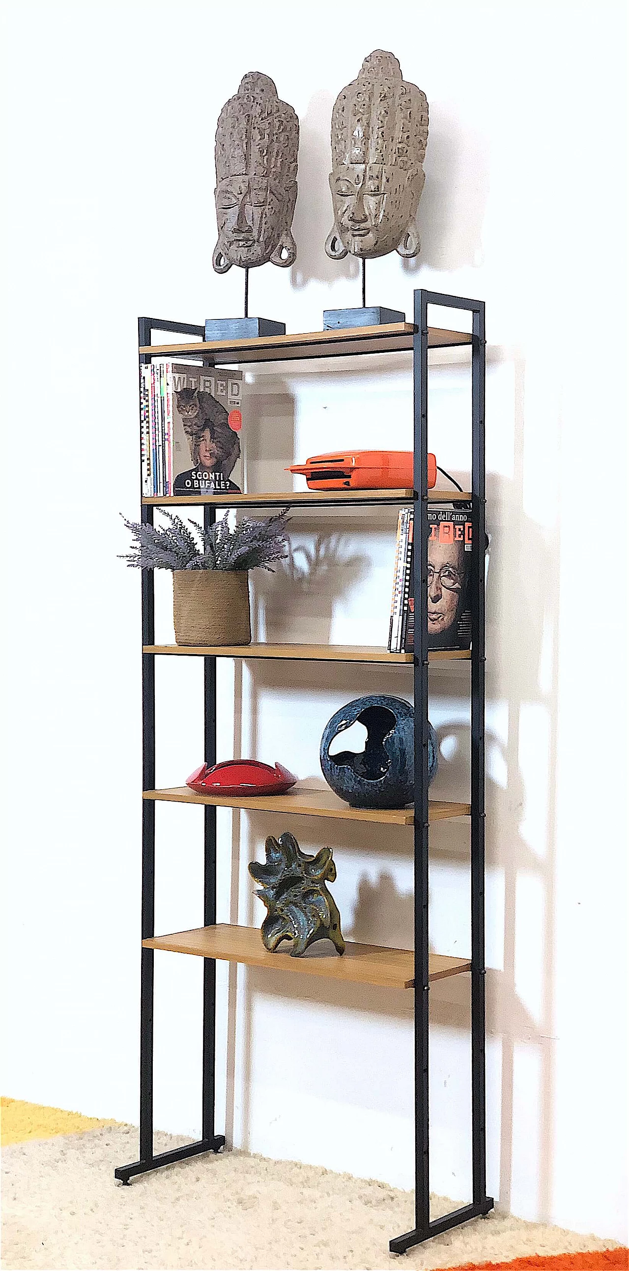 Modular one-bay bookcase with adjustable shelves, 1960s 10