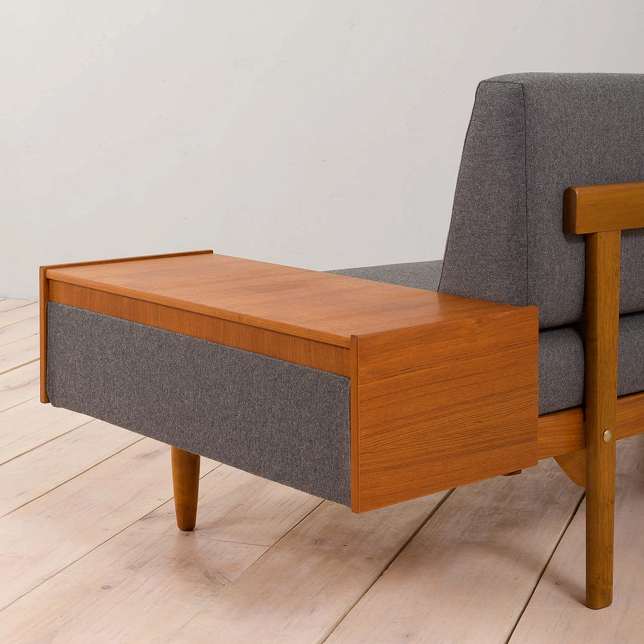 Swane wool and teak daybed with coffee table by Ingmar Relling for Ekornes, 1960s 8