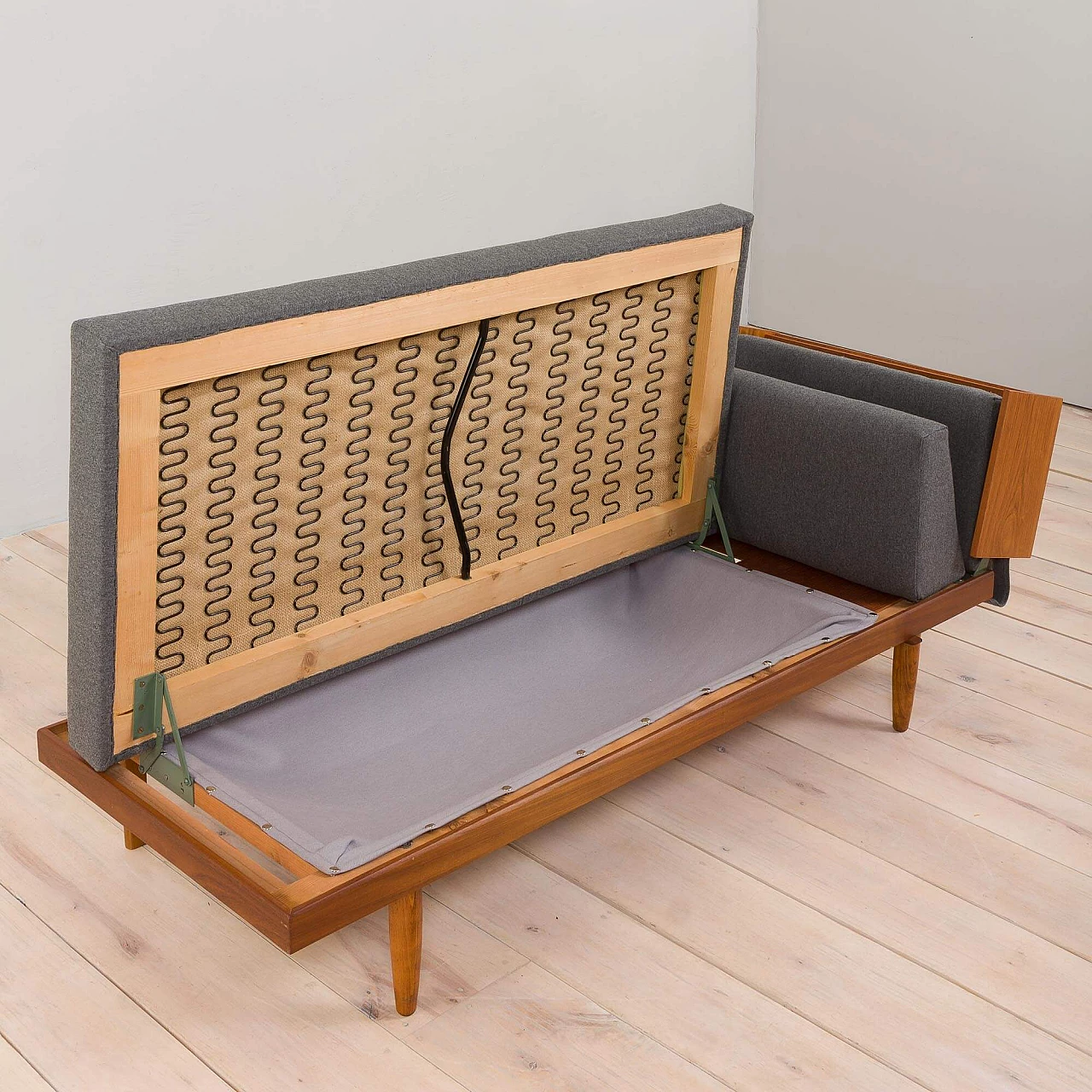 Swane wool and teak daybed with coffee table by Ingmar Relling for Ekornes, 1960s 14