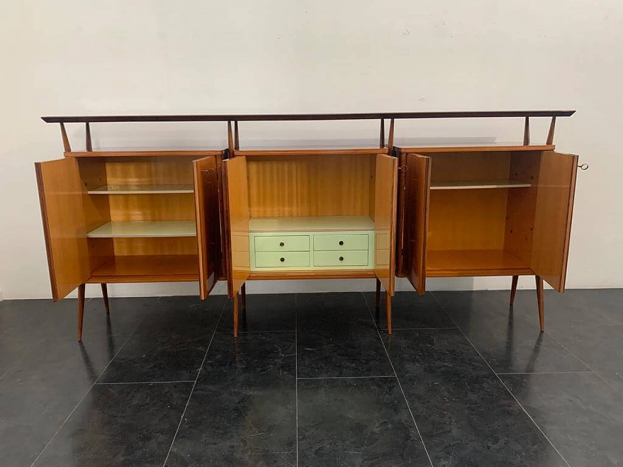 Credenza modulare in palissandro attribuita a Vittorio Dassi, anni '50 16