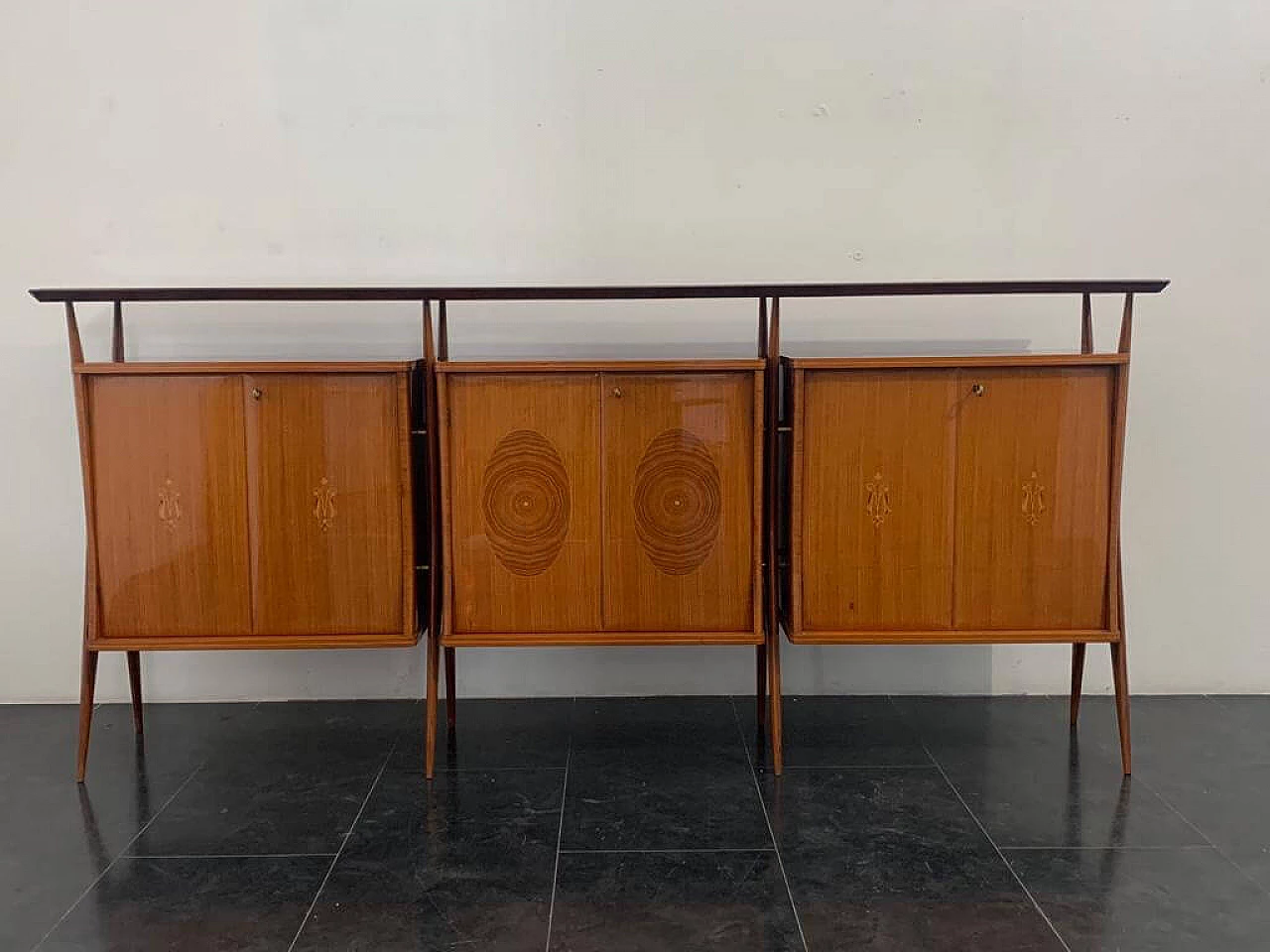 Credenza modulare in palissandro attribuita a Vittorio Dassi, anni '50 24