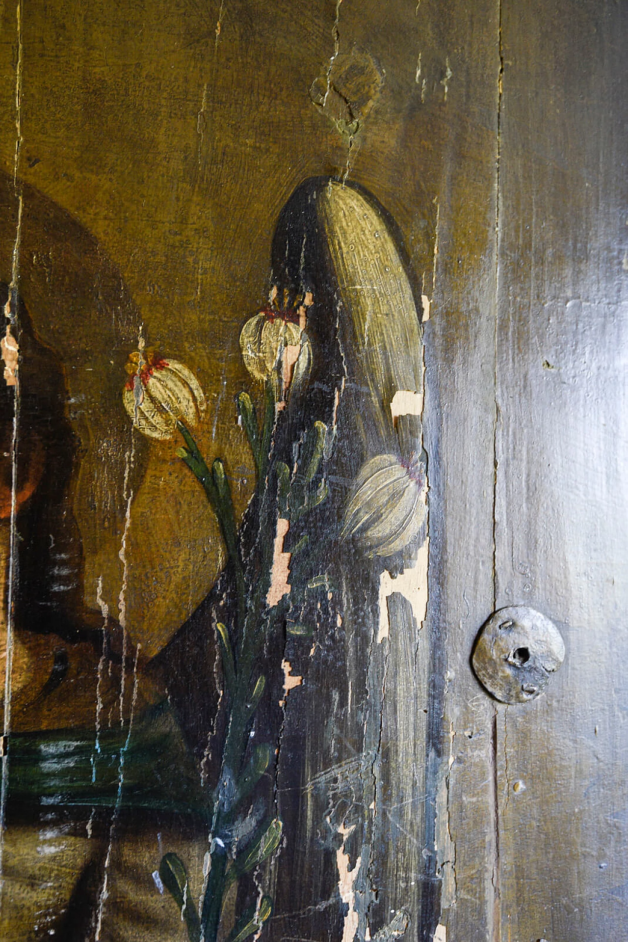 Painting on wooden door depicting Saint Gabriel Archangel, 18th century 6