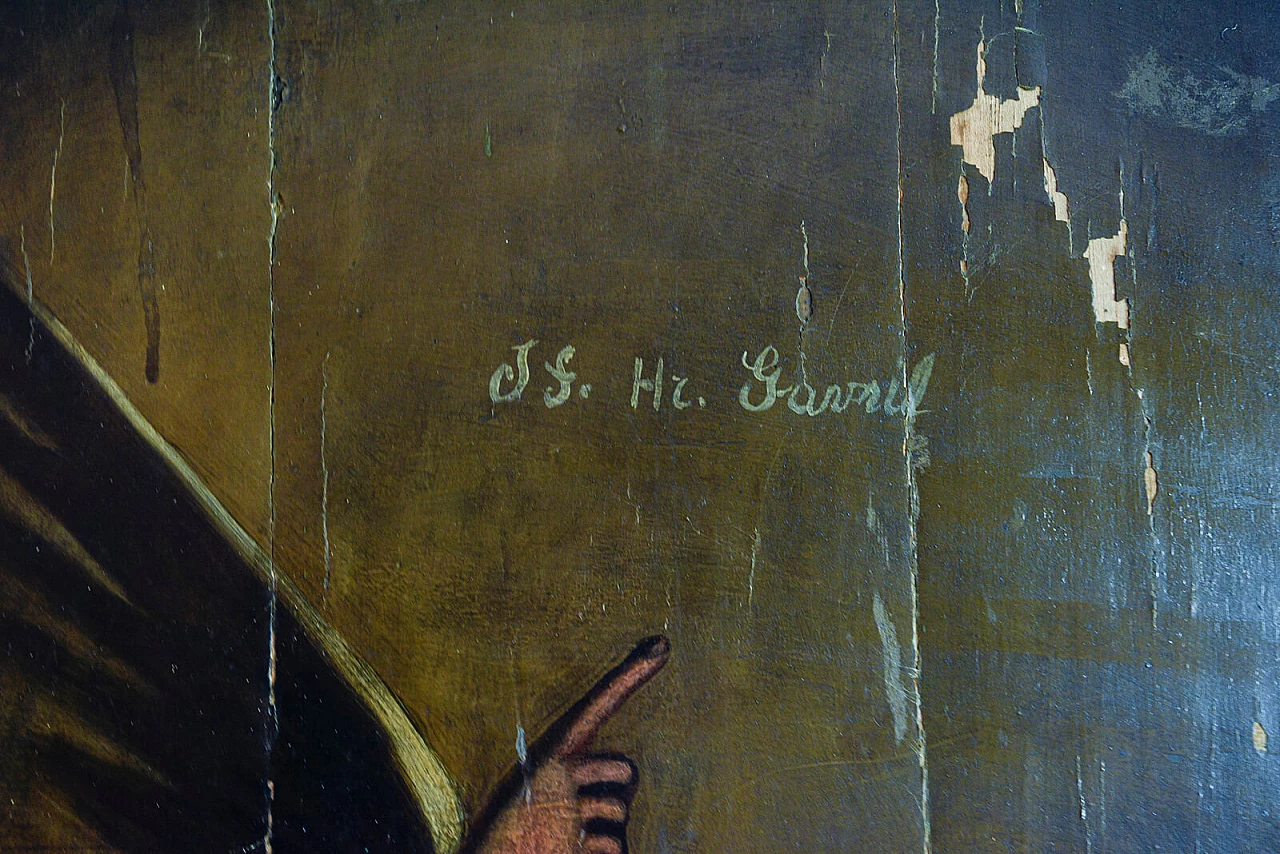 Dipinto su porta in legno raffigurante San Gabriele Arcangelo, '700 7