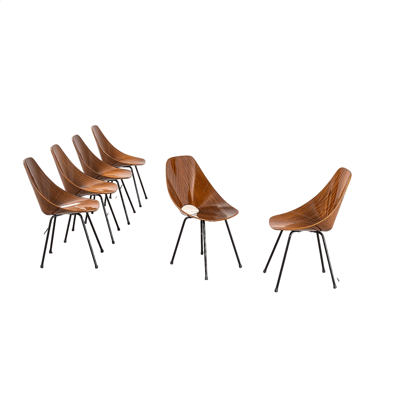 6 Medea chairs by Vittorio Nobili for Fratelli Tagliabue, 1950s 7