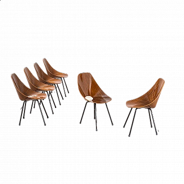 6 Medea chairs by Vittorio Nobili for Fratelli Tagliabue, 1950s