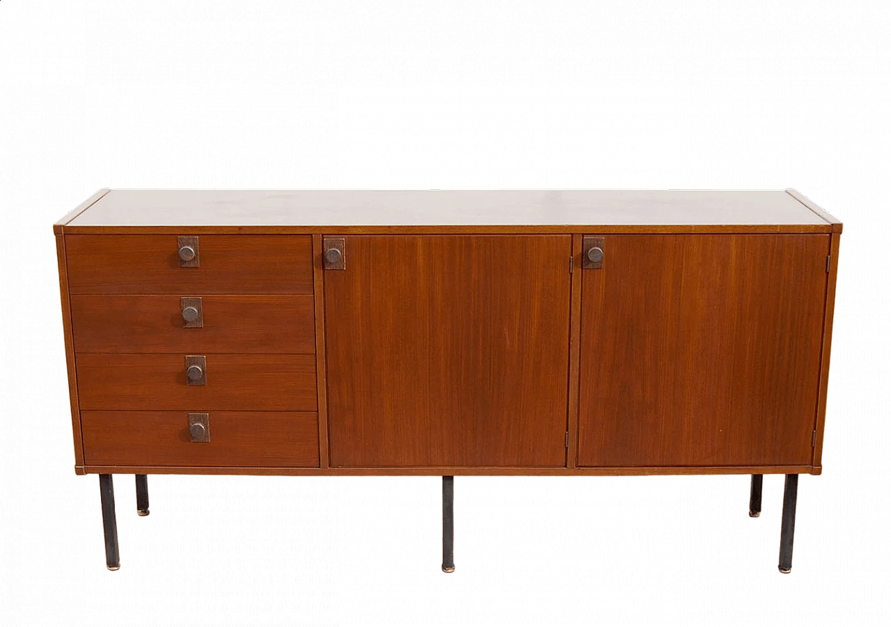 Teak veneered wood sideboard, 1960s 9