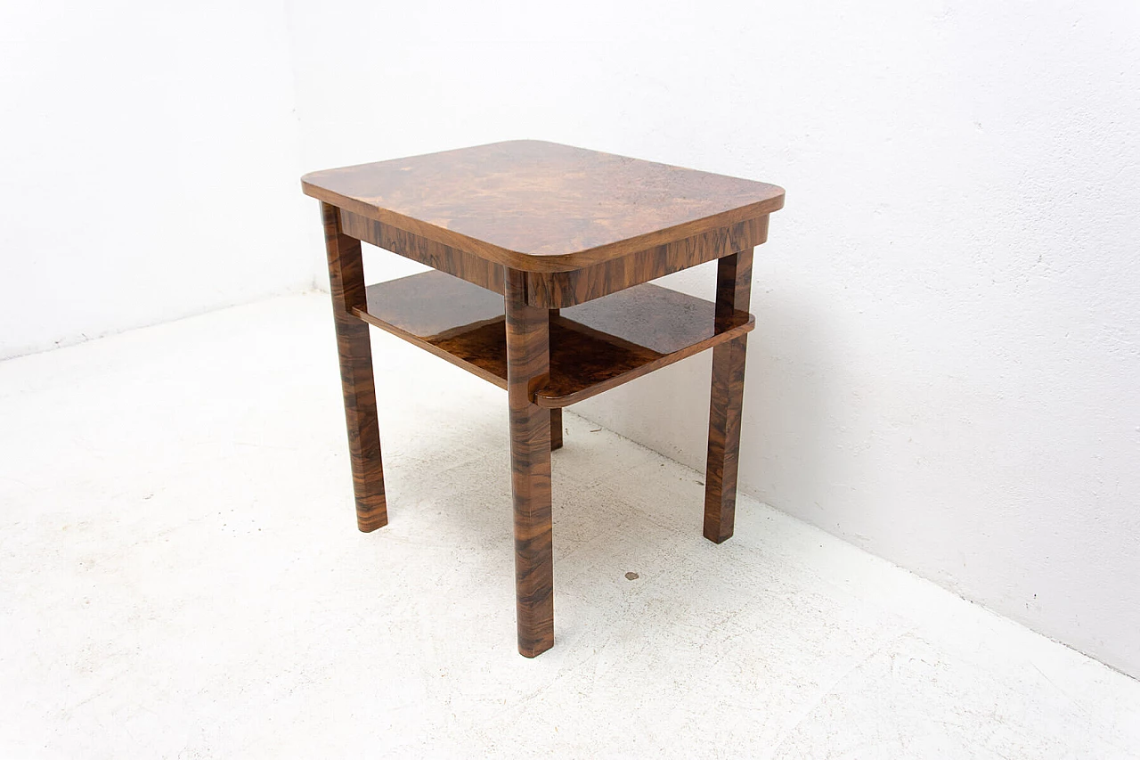 Tavolo Art Déco in radica di noce attributo a Thonet, anni '30 2