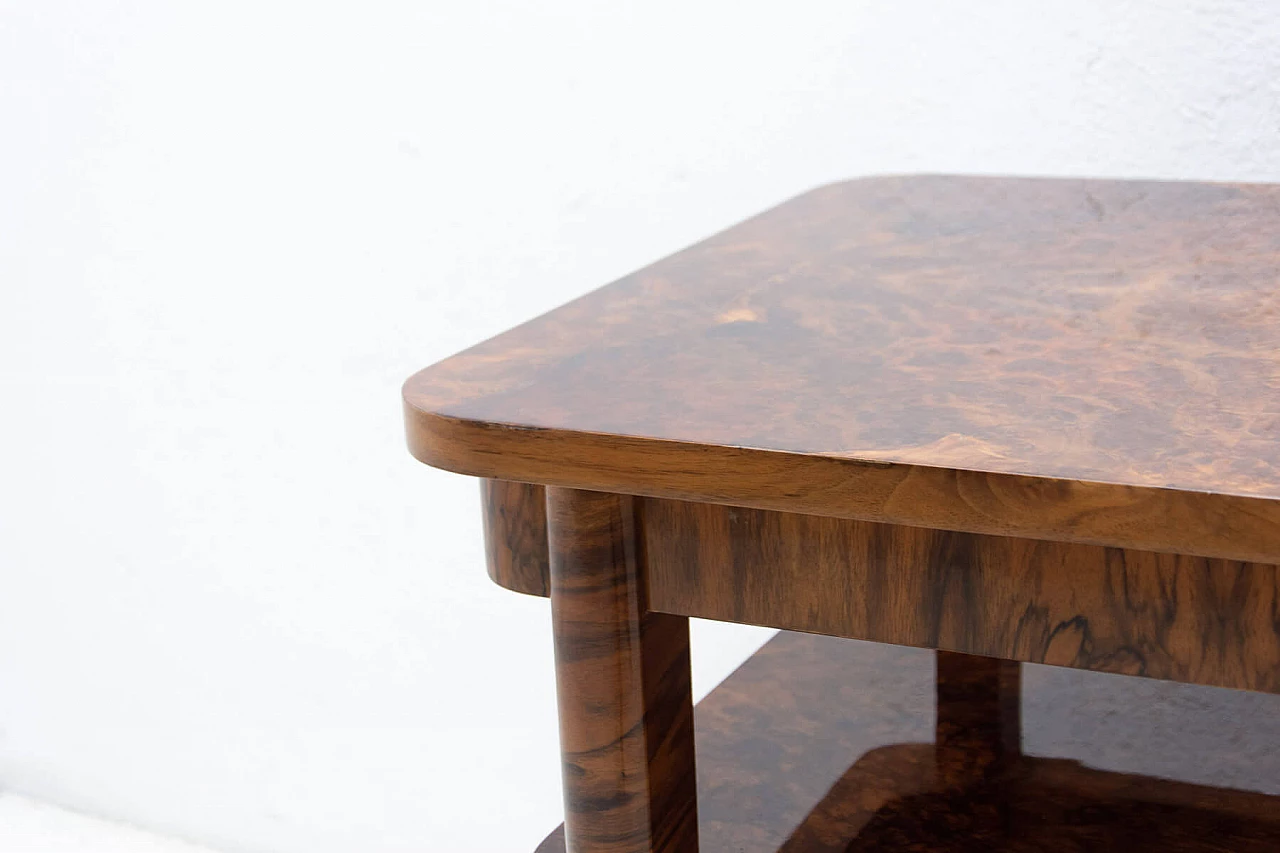 Tavolo Art Déco in radica di noce attributo a Thonet, anni '30 10