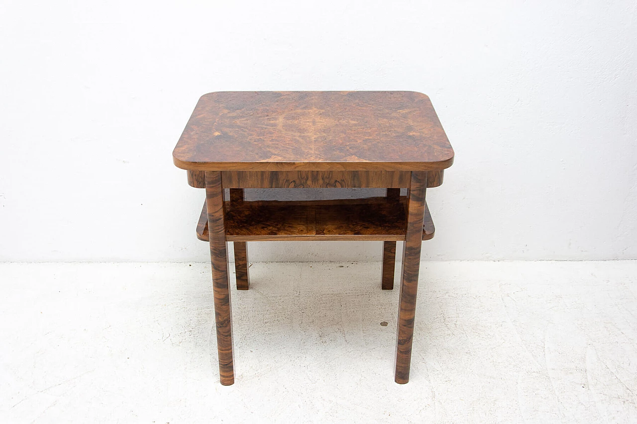 Tavolo Art Déco in radica di noce attributo a Thonet, anni '30 14