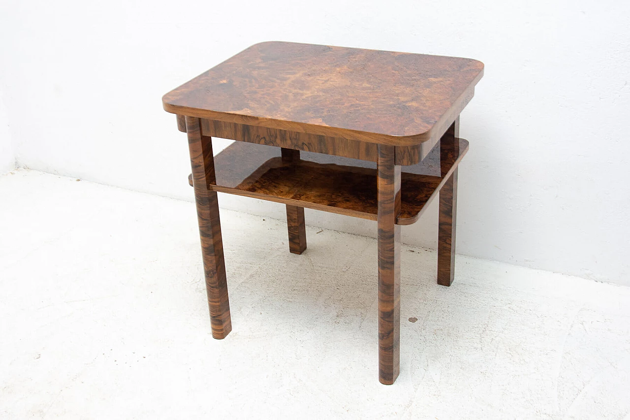 Tavolo Art Déco in radica di noce attributo a Thonet, anni '30 15