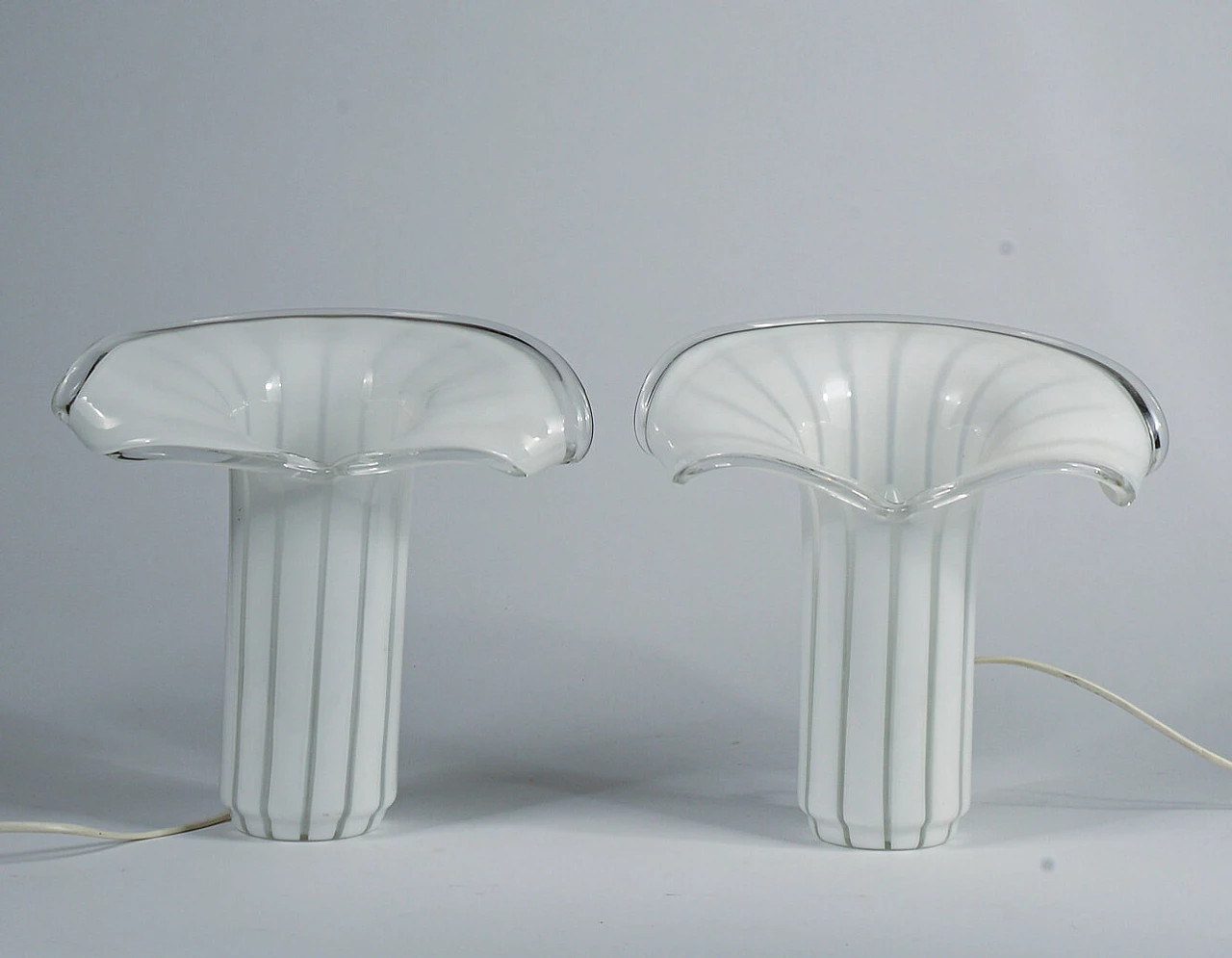 Pair of Calla Murano glass table lamps, 1980s 8