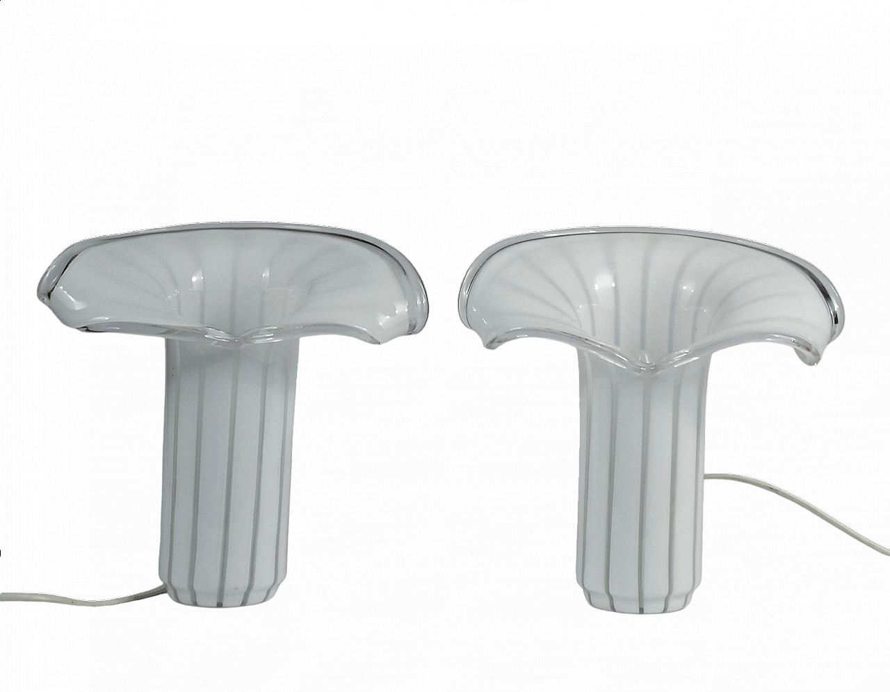 Pair of Calla Murano glass table lamps, 1980s 9