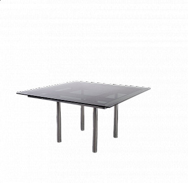 Andrè table by Tobia Scarpa in steel and glass, 1960s
