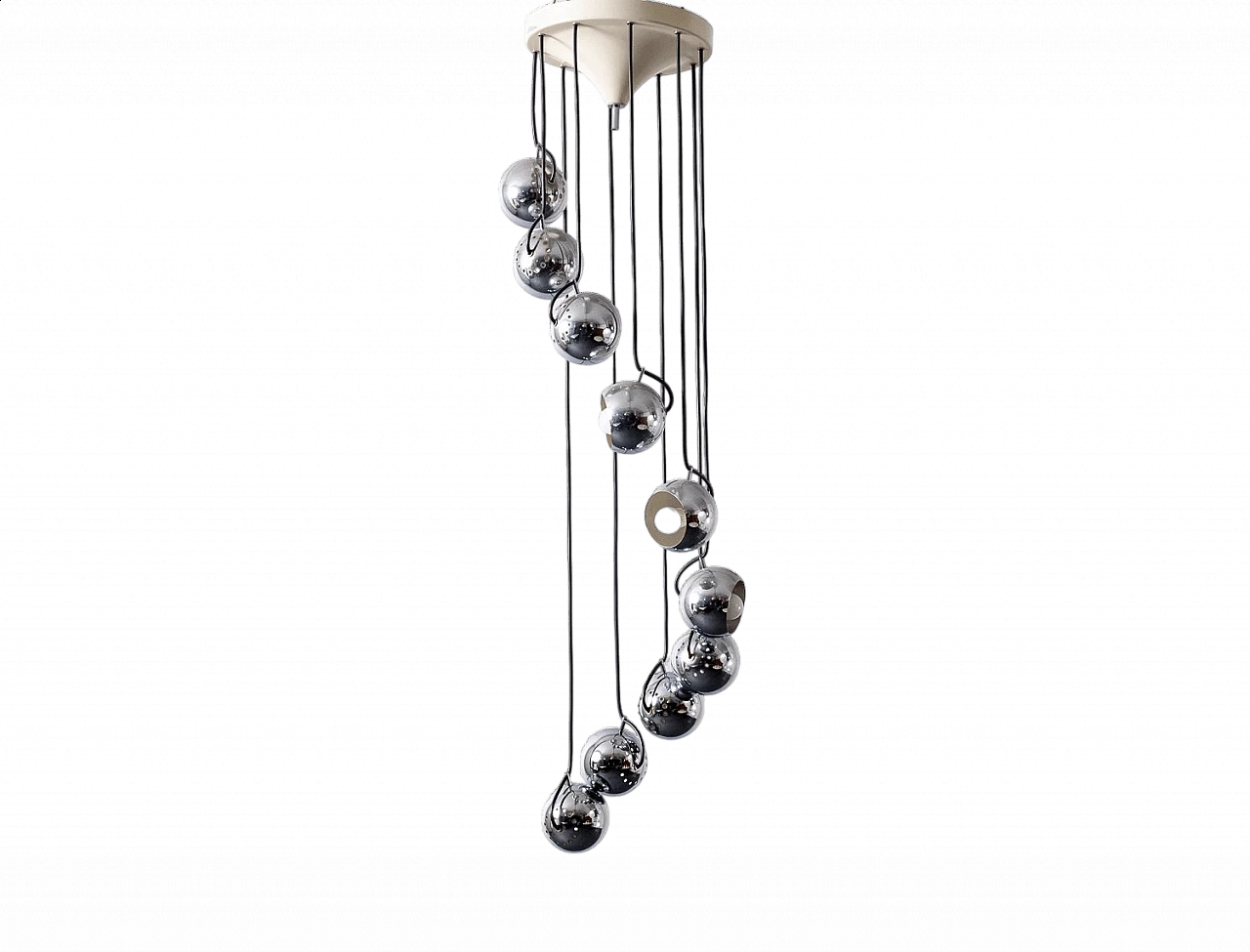Chromed steel chandelier by Goffredo Reggiani, 1960s 9