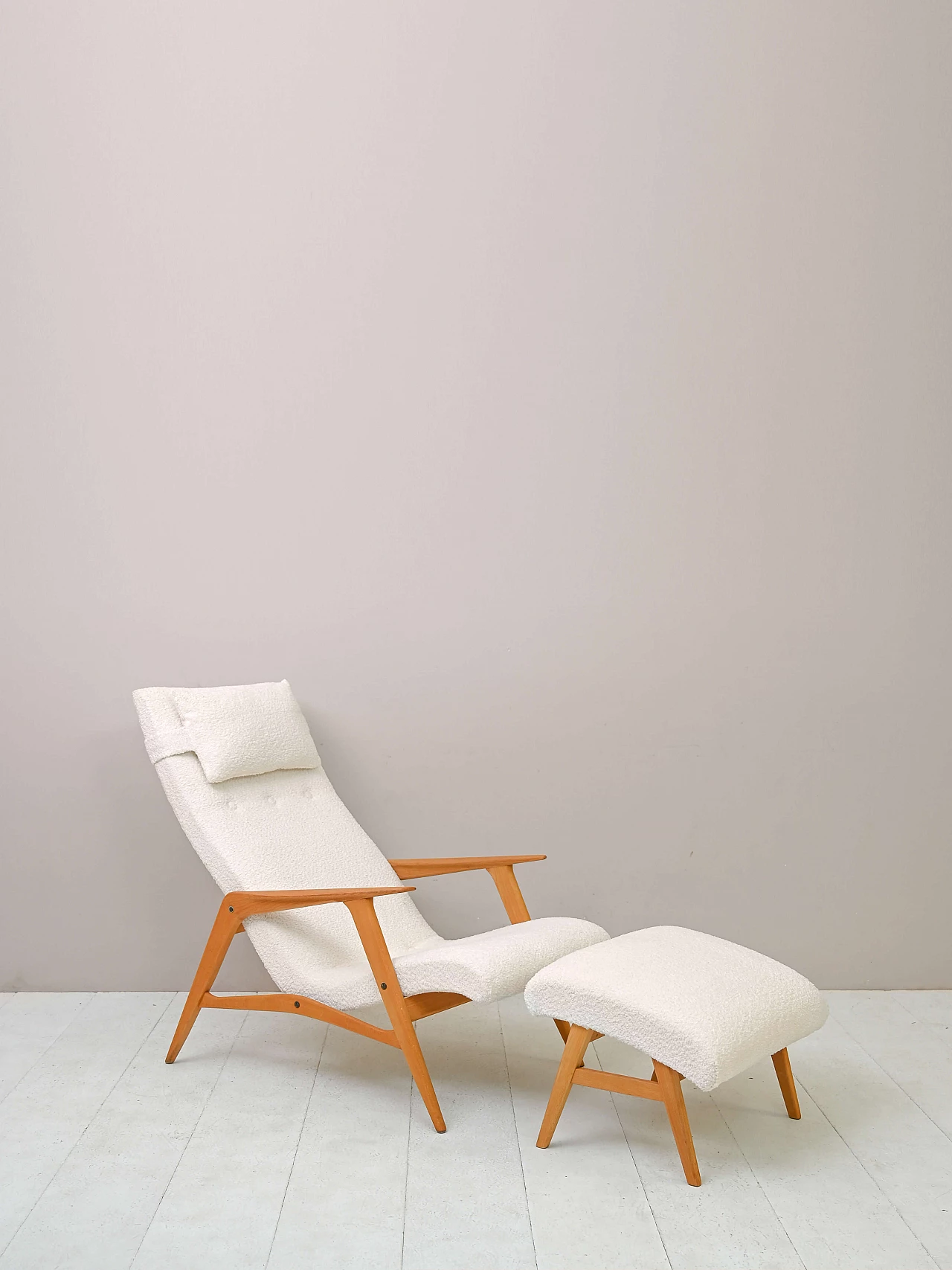 Bouclè fabric Siesta armchair by Joe Möbler, 1960s 1