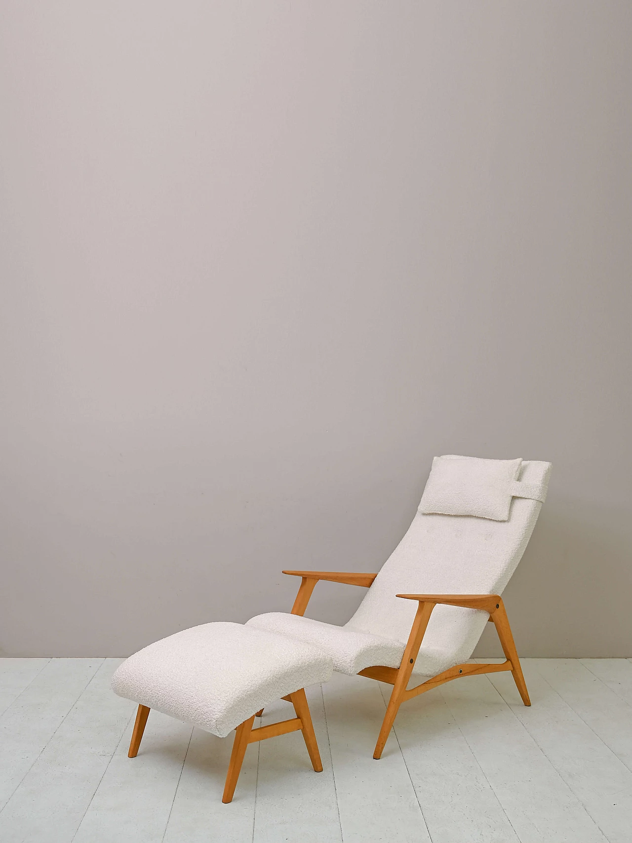 Bouclè fabric Siesta armchair by Joe Möbler, 1960s 4