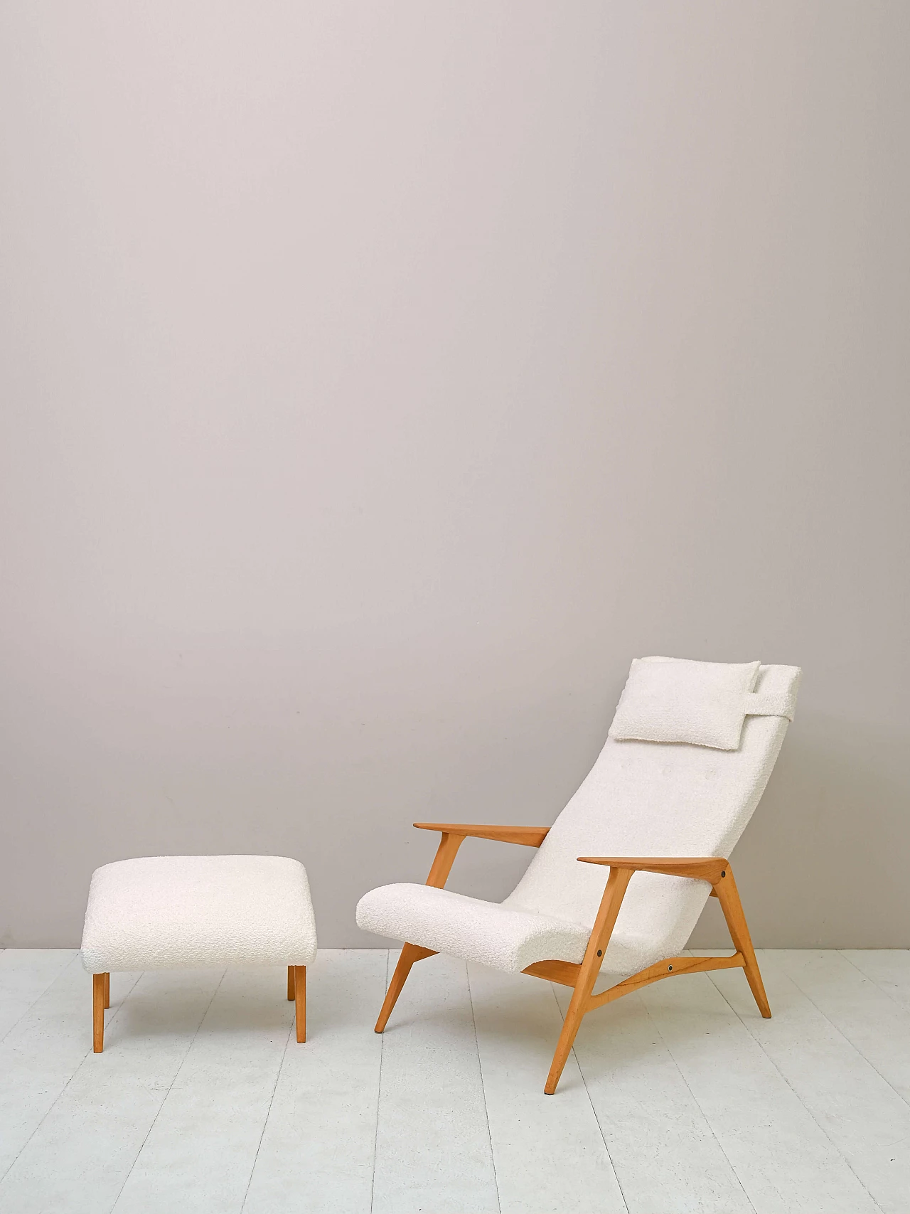 Bouclè fabric Siesta armchair by Joe Möbler, 1960s 5