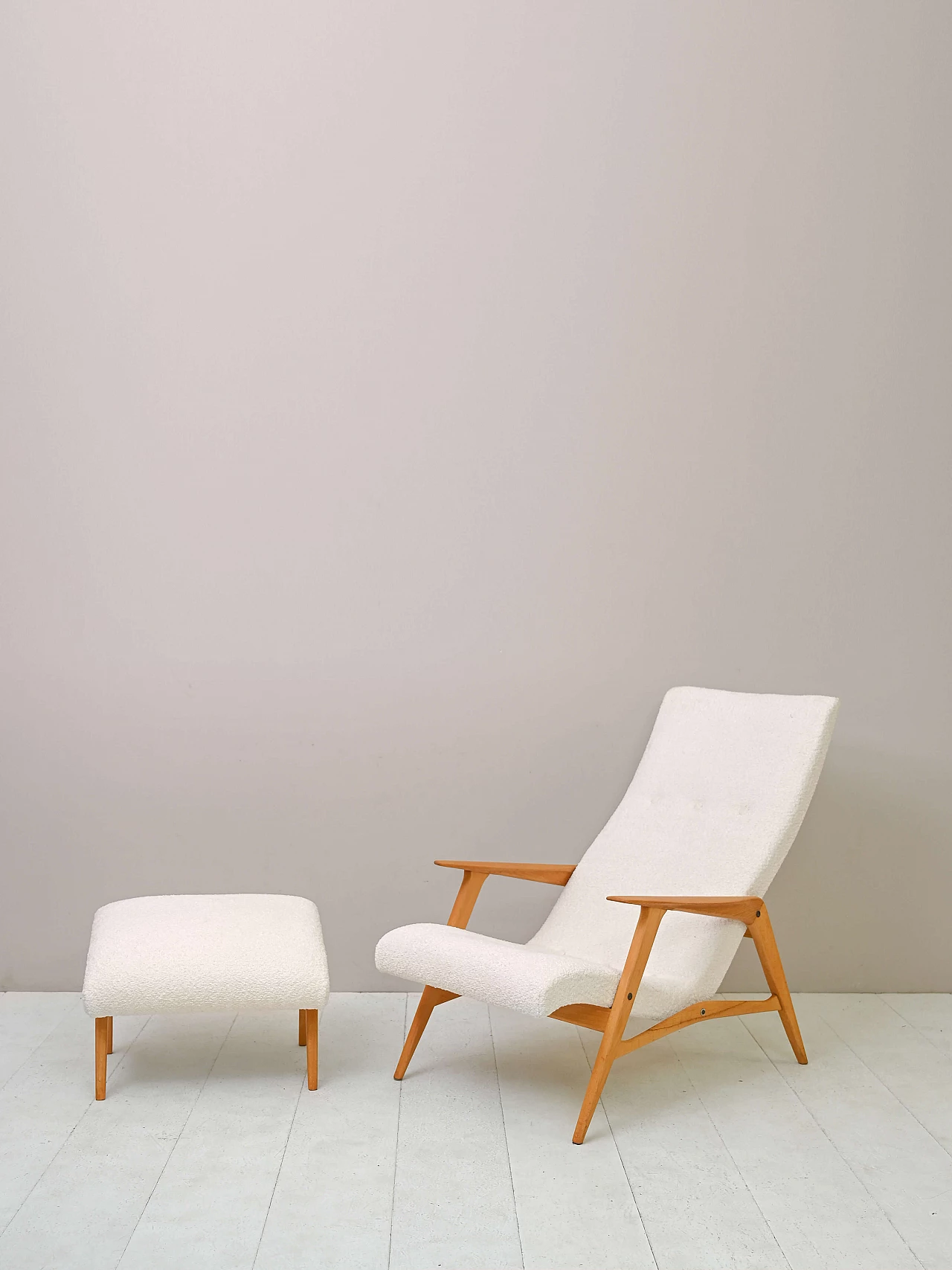 Bouclè fabric Siesta armchair by Joe Möbler, 1960s 6