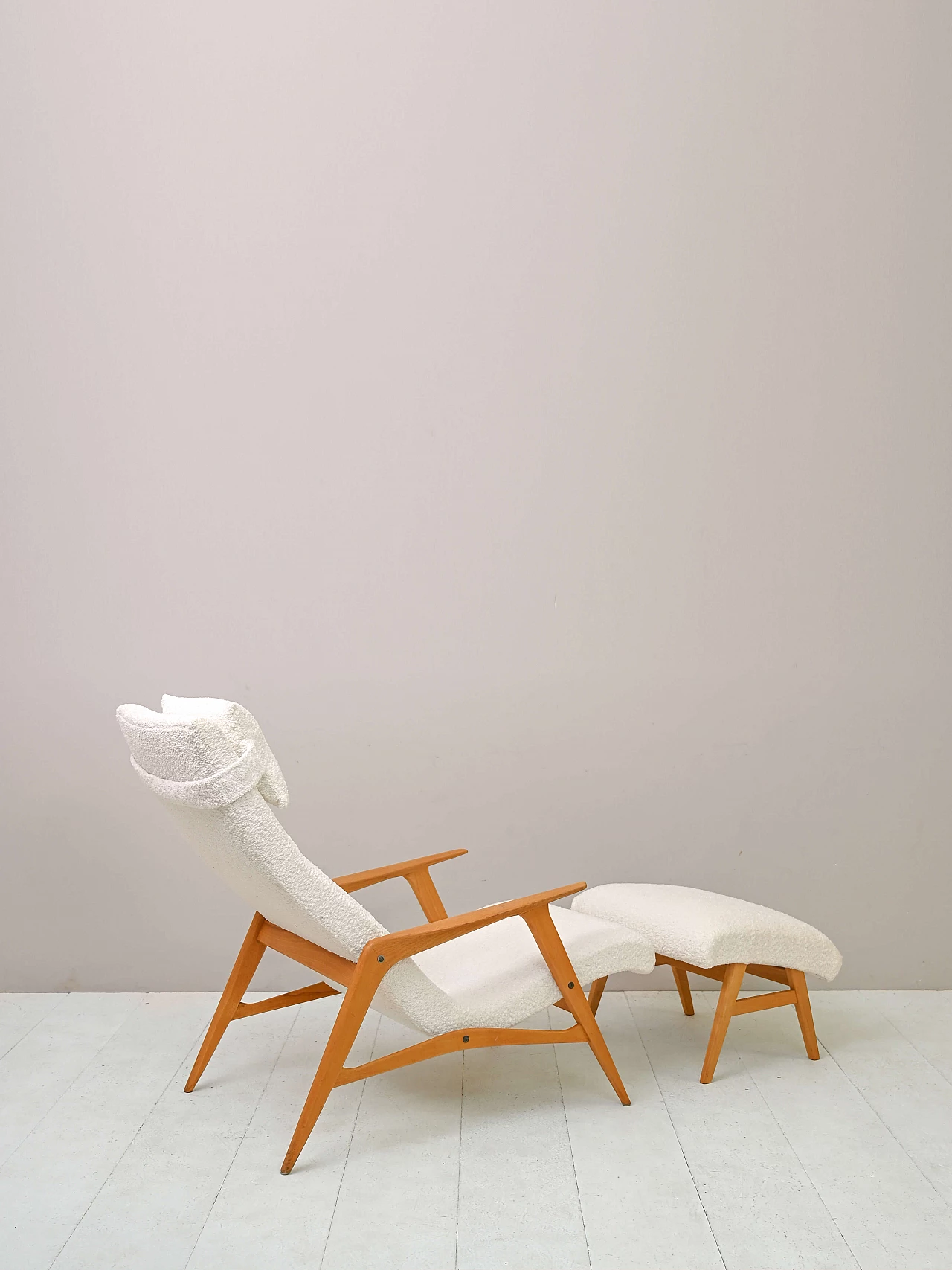 Bouclè fabric Siesta armchair by Joe Möbler, 1960s 8