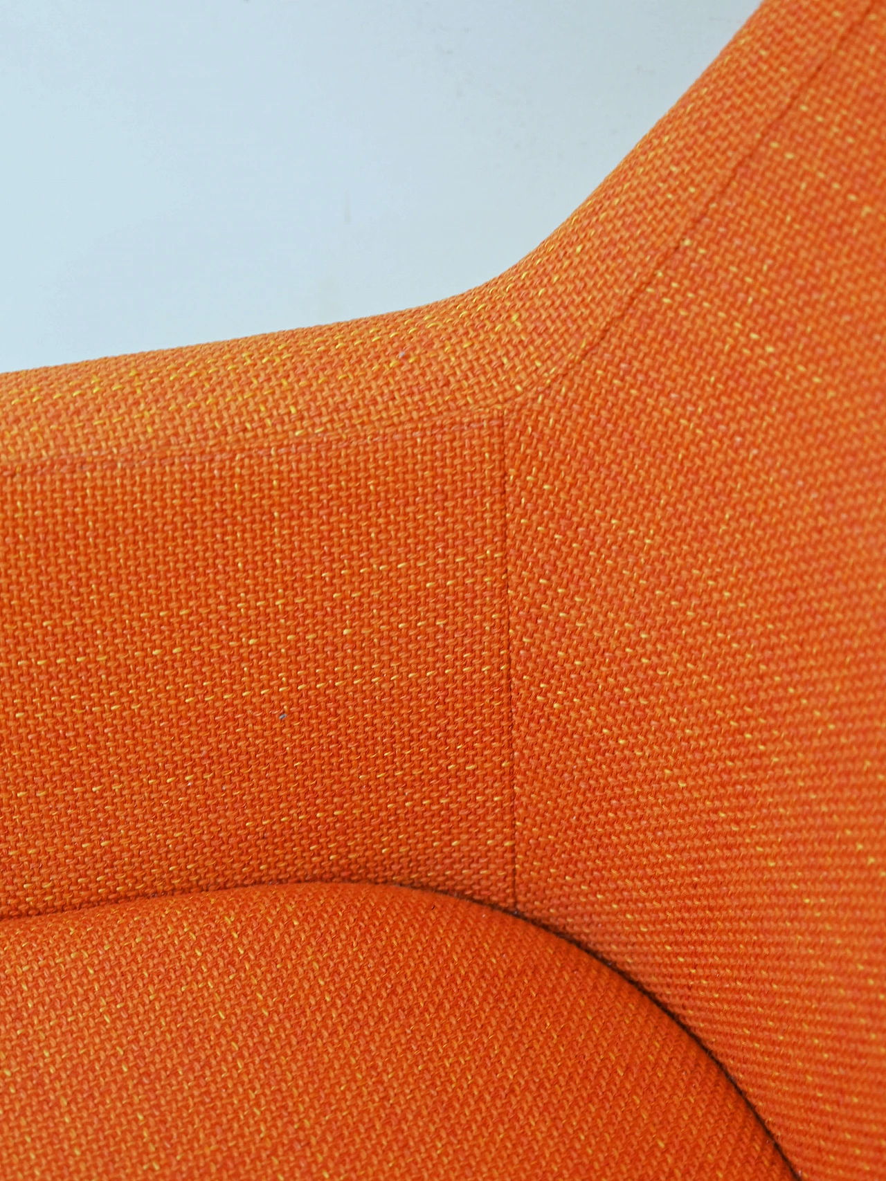 Poltrona in acciaio e tessuto arancione, anni '70 6