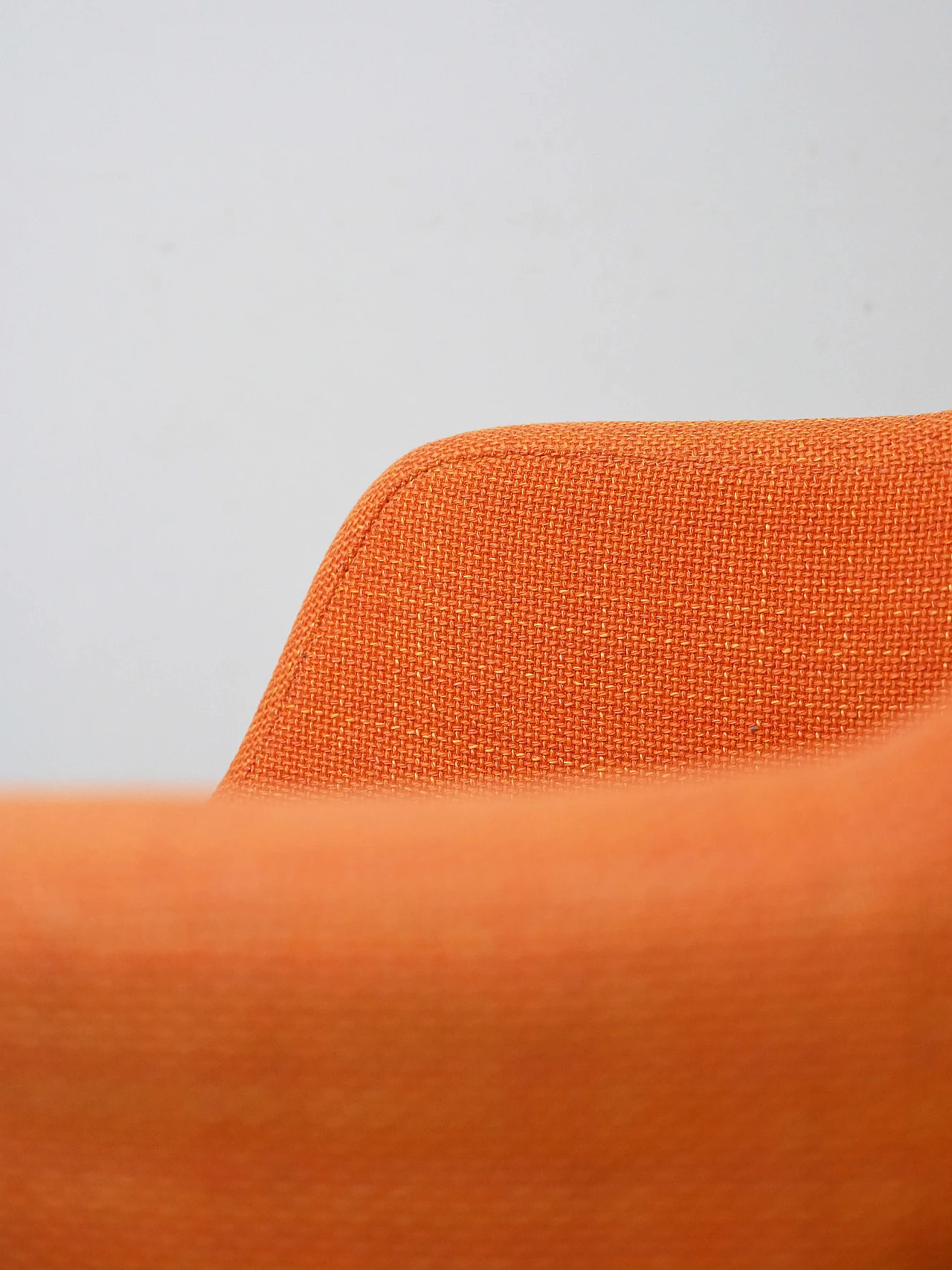 Poltrona in acciaio e tessuto arancione, anni '70 7