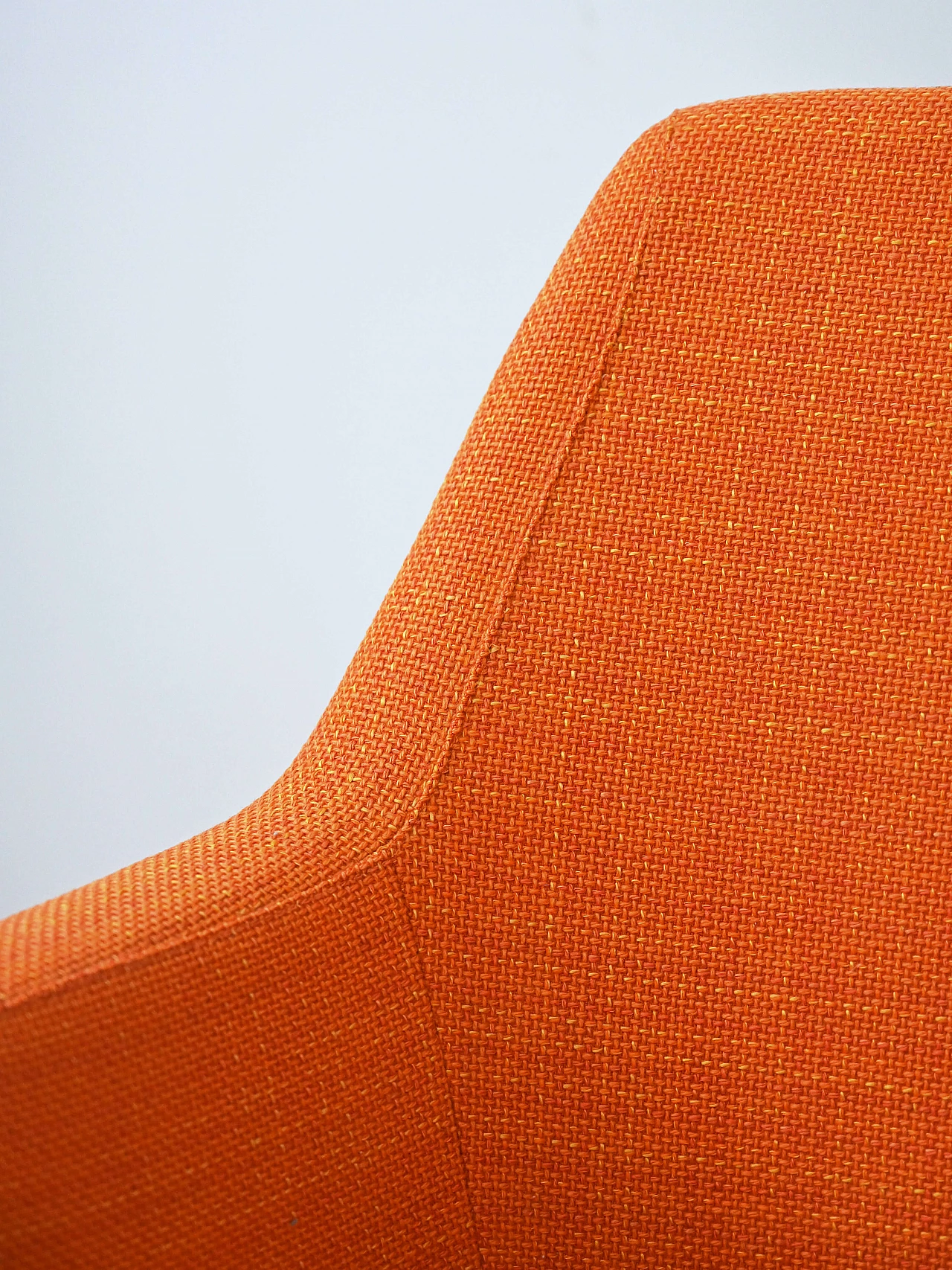 Poltrona in acciaio e tessuto arancione, anni '70 9
