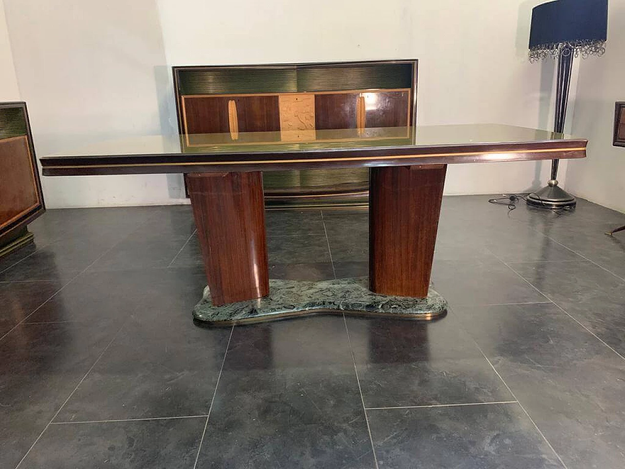 Sideboard, bar cabinet, mirror and table by Vittorio Dassi, 1940s 25