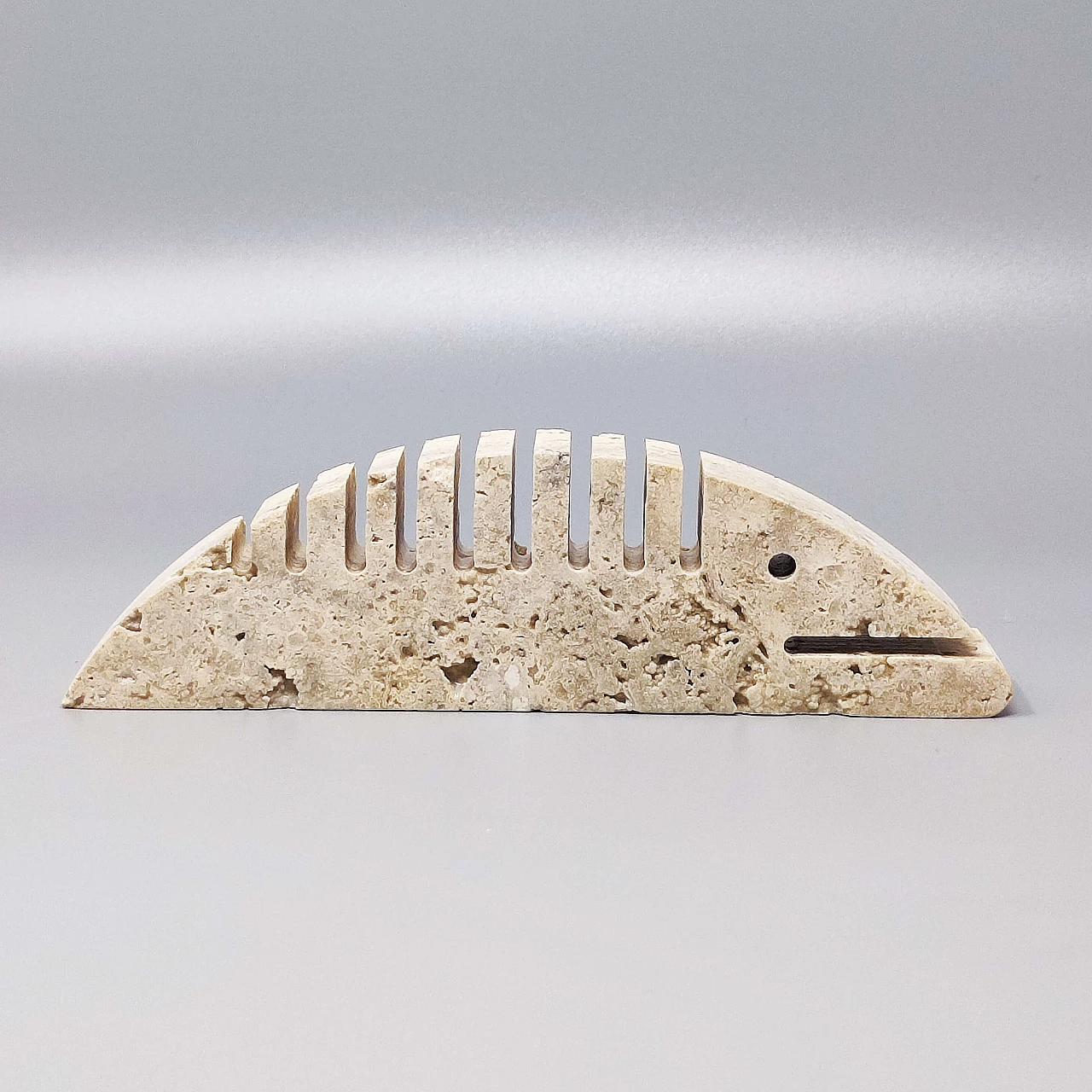 Travertine fish sculpture by Enzo Mari for F.lli Mannelli, 1970s 1