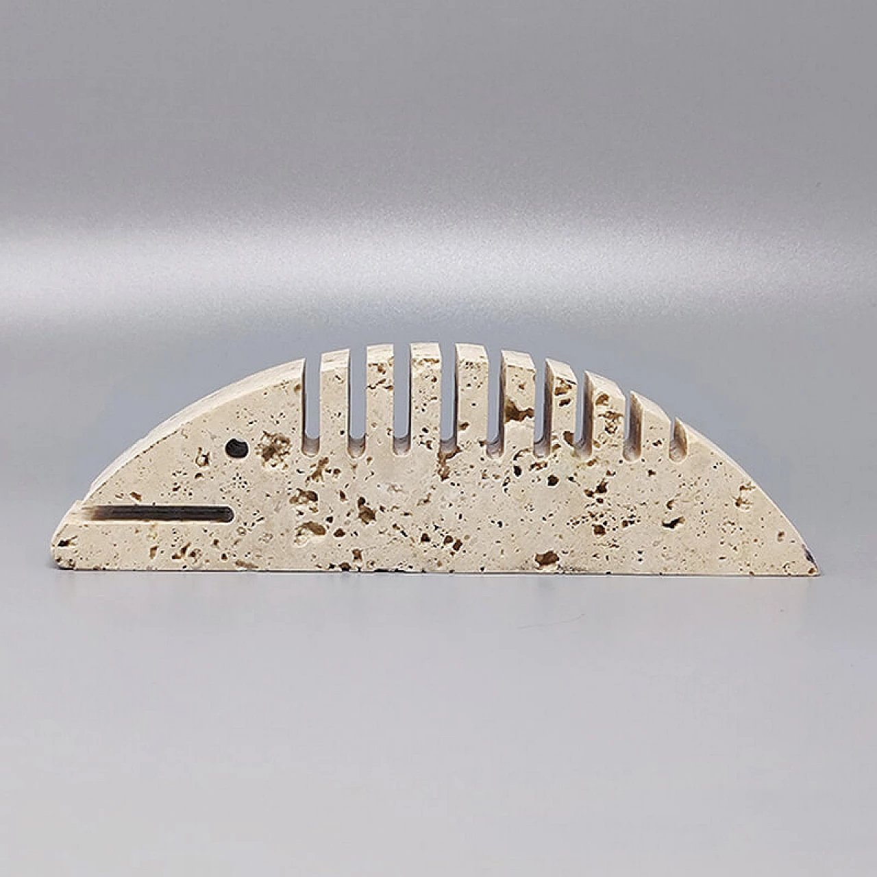 Travertine fish sculpture by Enzo Mari for F.lli Mannelli, 1970s 2