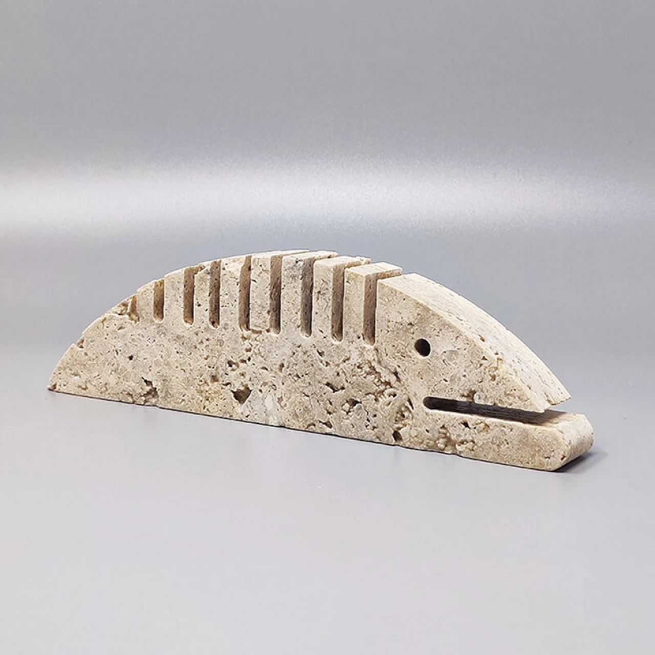 Travertine fish sculpture by Enzo Mari for F.lli Mannelli, 1970s 3