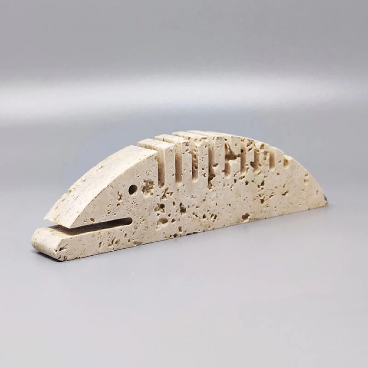 Travertine fish sculpture by Enzo Mari for F.lli Mannelli, 1970s 4