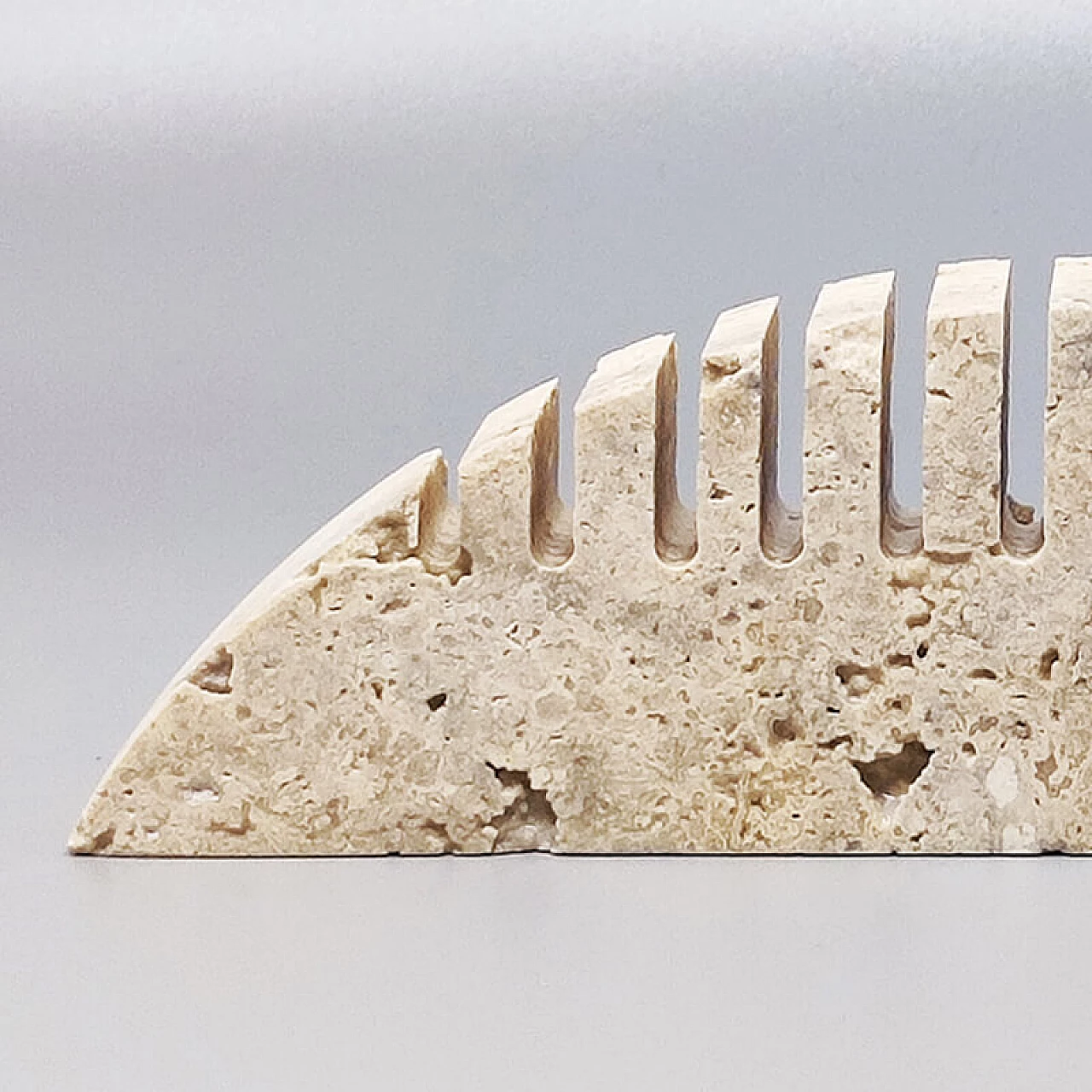 Travertine fish sculpture by Enzo Mari for F.lli Mannelli, 1970s 5