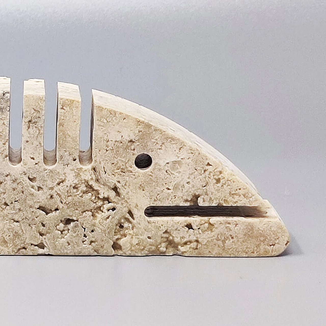 Travertine fish sculpture by Enzo Mari for F.lli Mannelli, 1970s 6