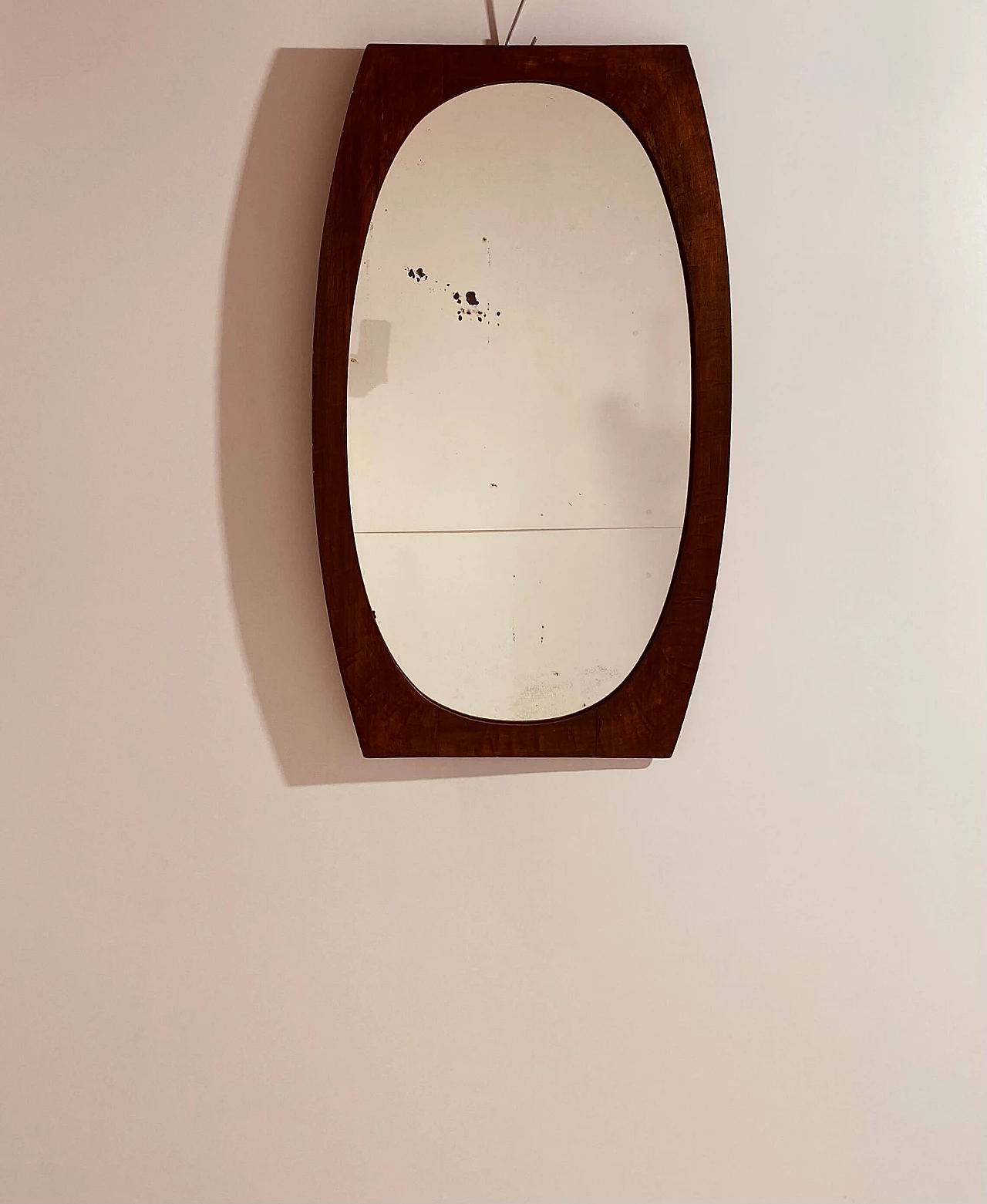 Specchio con cornice in legno, anni '50 1
