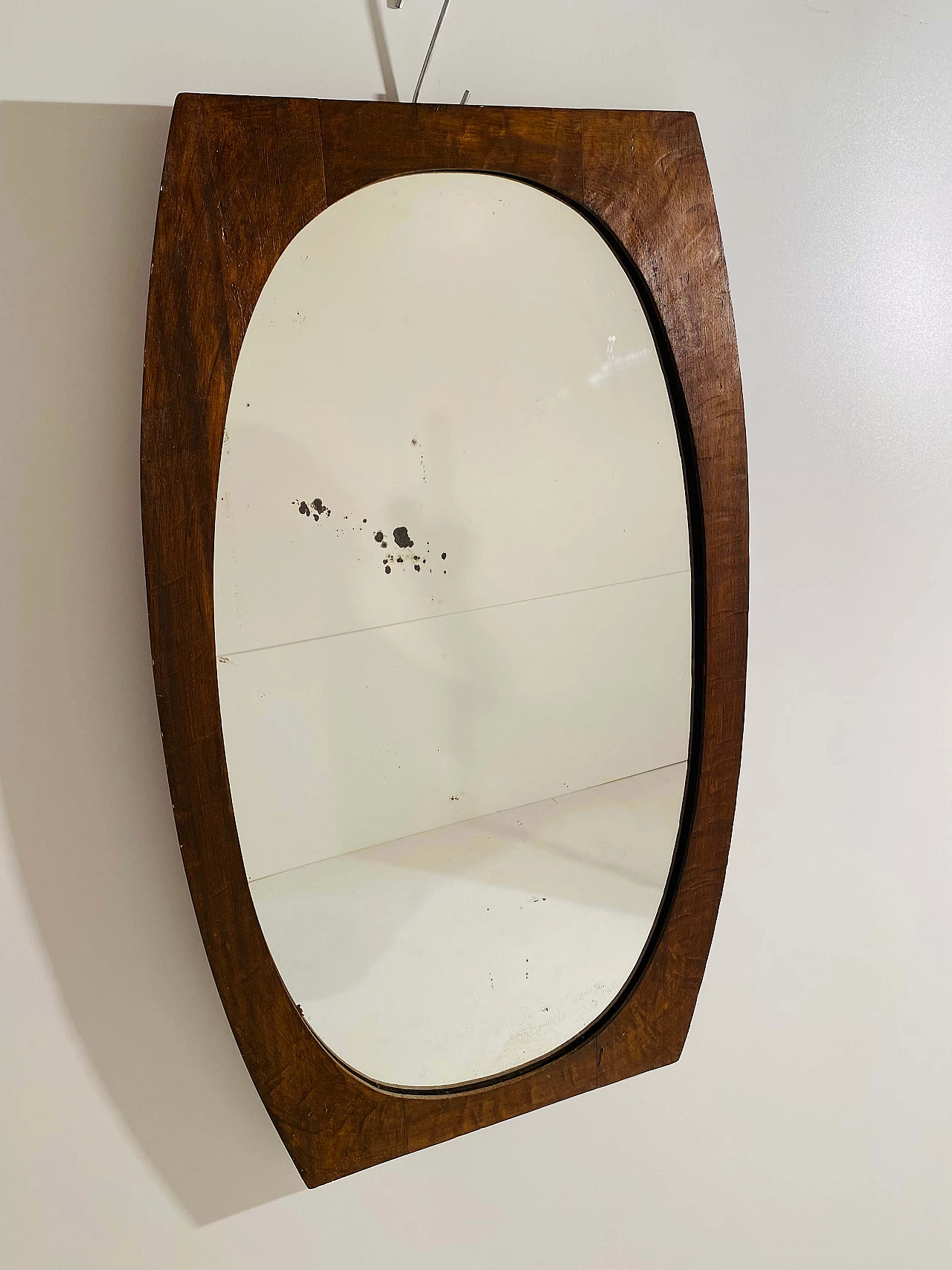 Specchio con cornice in legno, anni '50 2