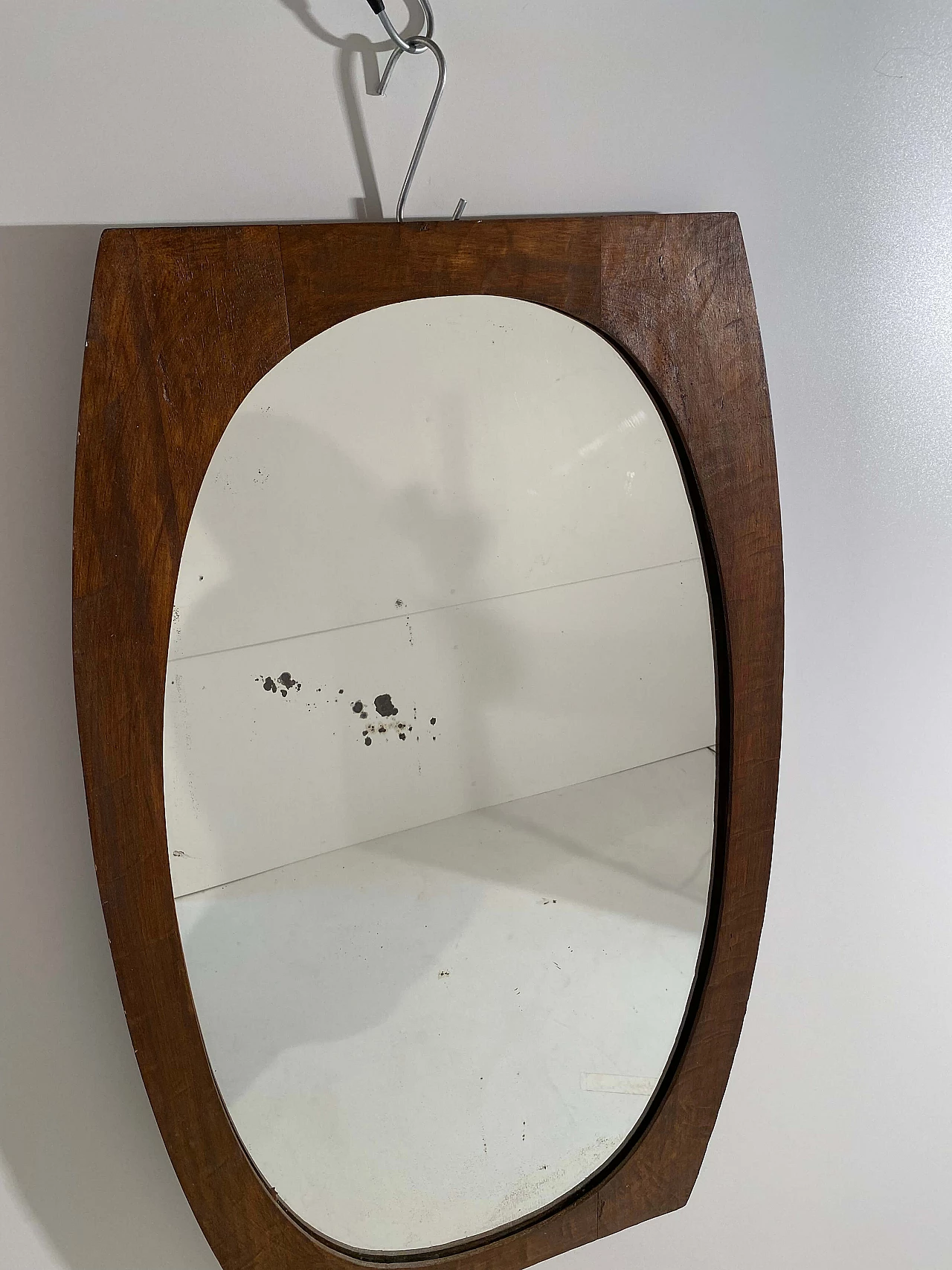 Specchio con cornice in legno, anni '50 4